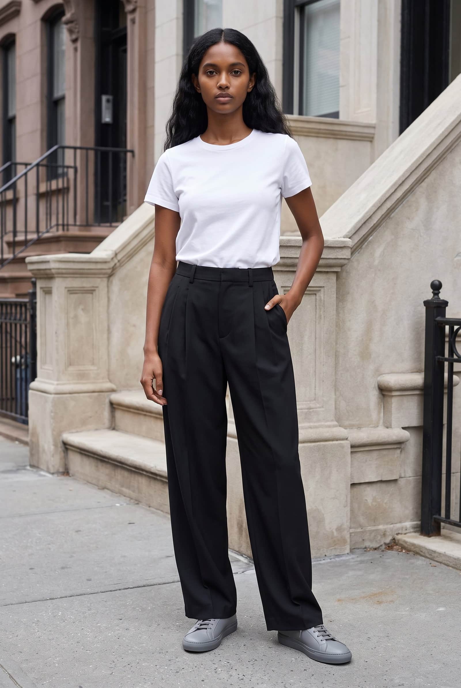 Black Relaxed Fit Trousers
