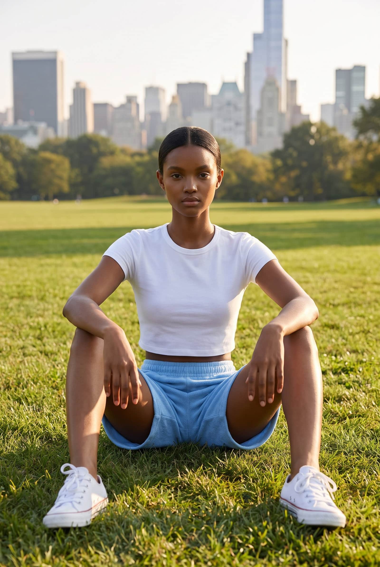 Blue Towelling Shorts