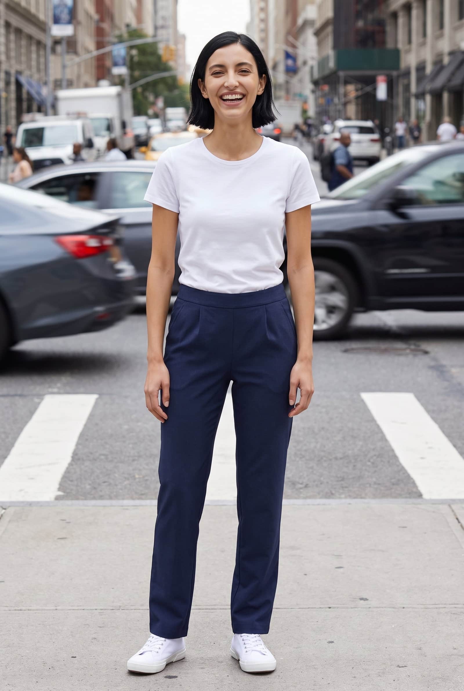 Navy Blue Straight-Leg Scrub Bottoms