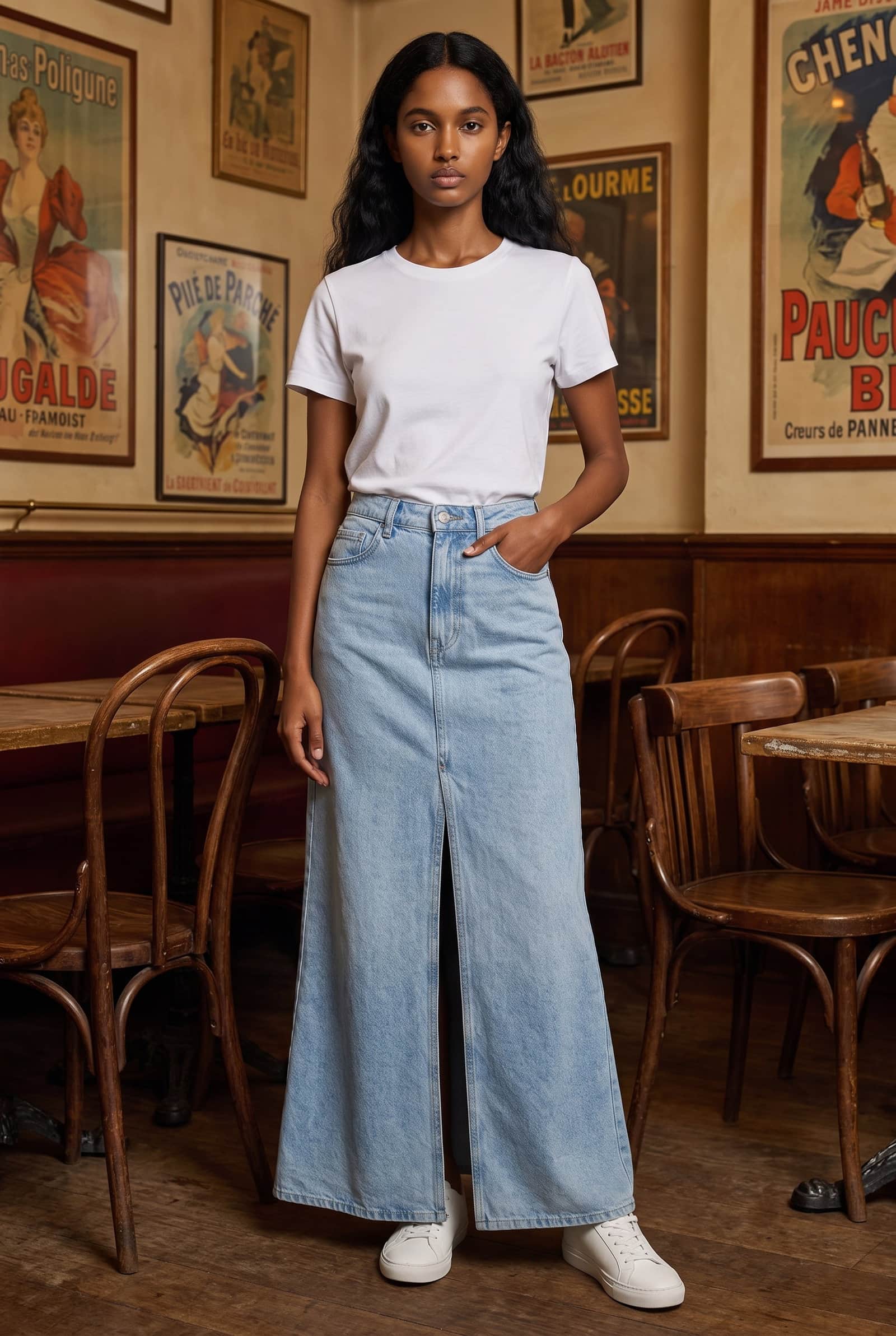 Denim Maxi Skirts