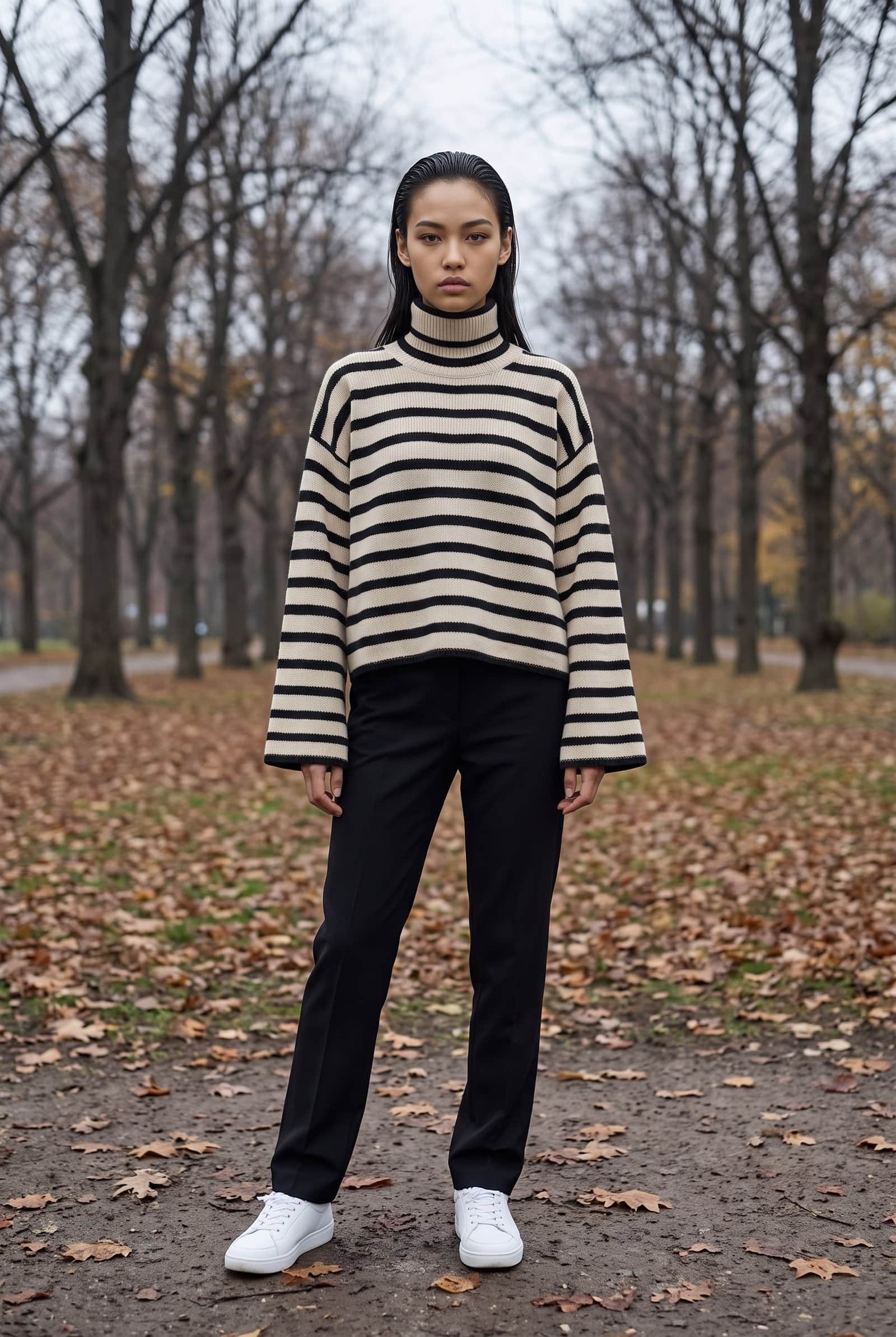 Striped Turtleneck Sweater