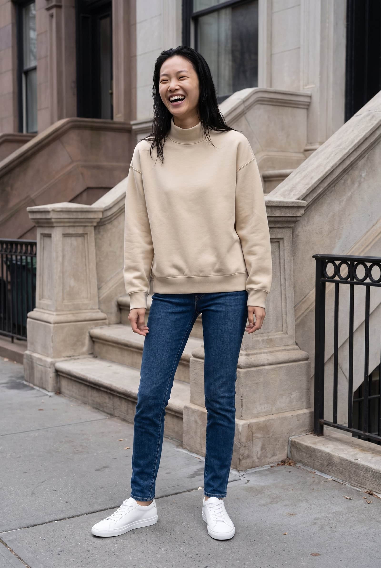Mock-neck sweatshirt