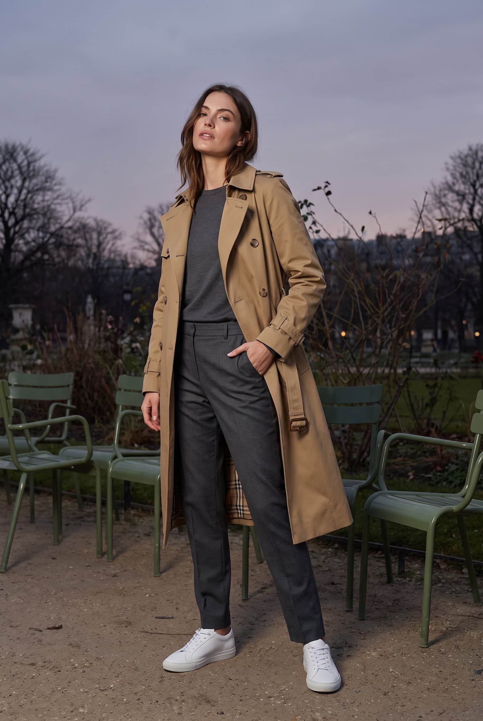 Honey Khaki Classic Trench Coat