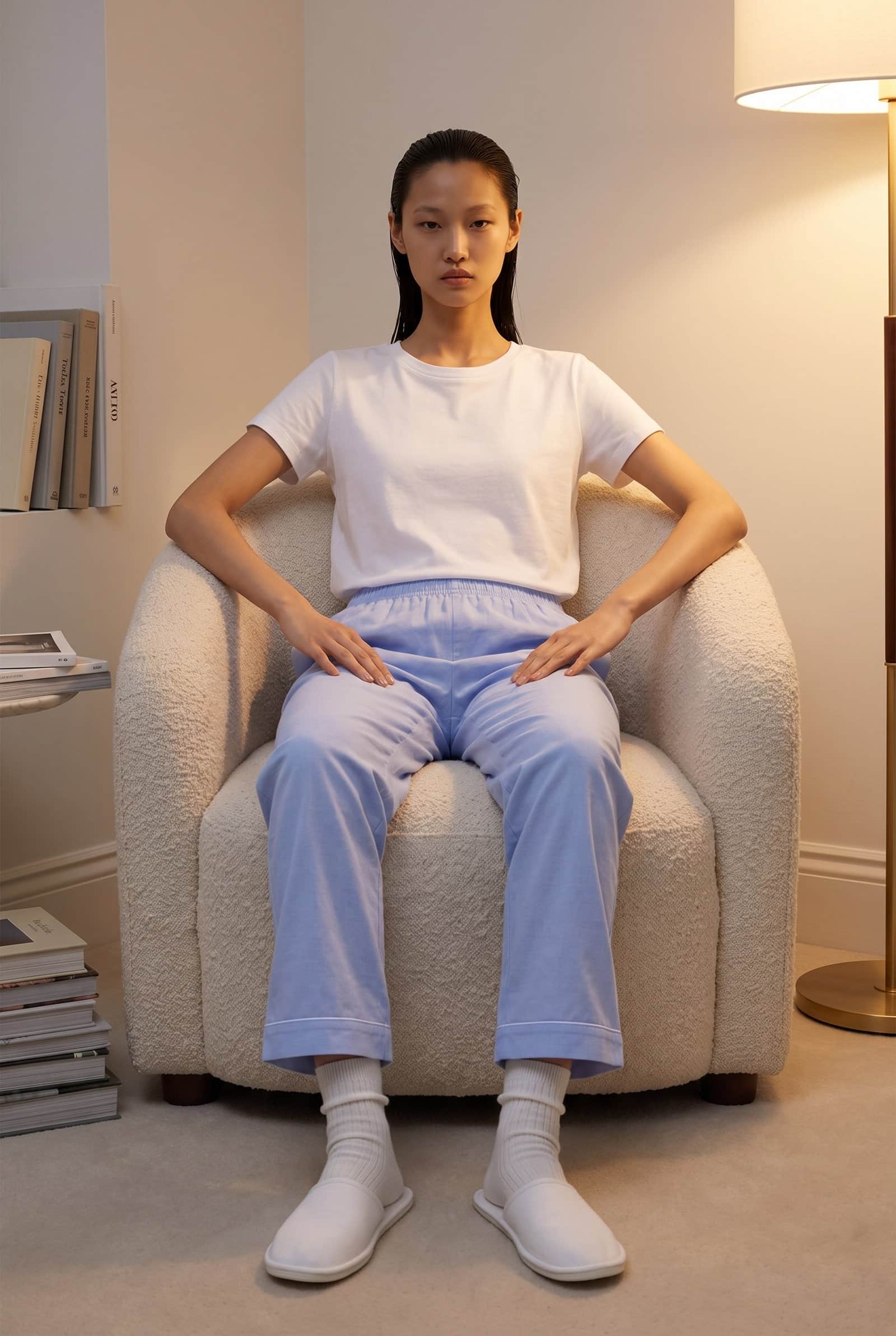 Light Blue Cotton Pyjama Set
