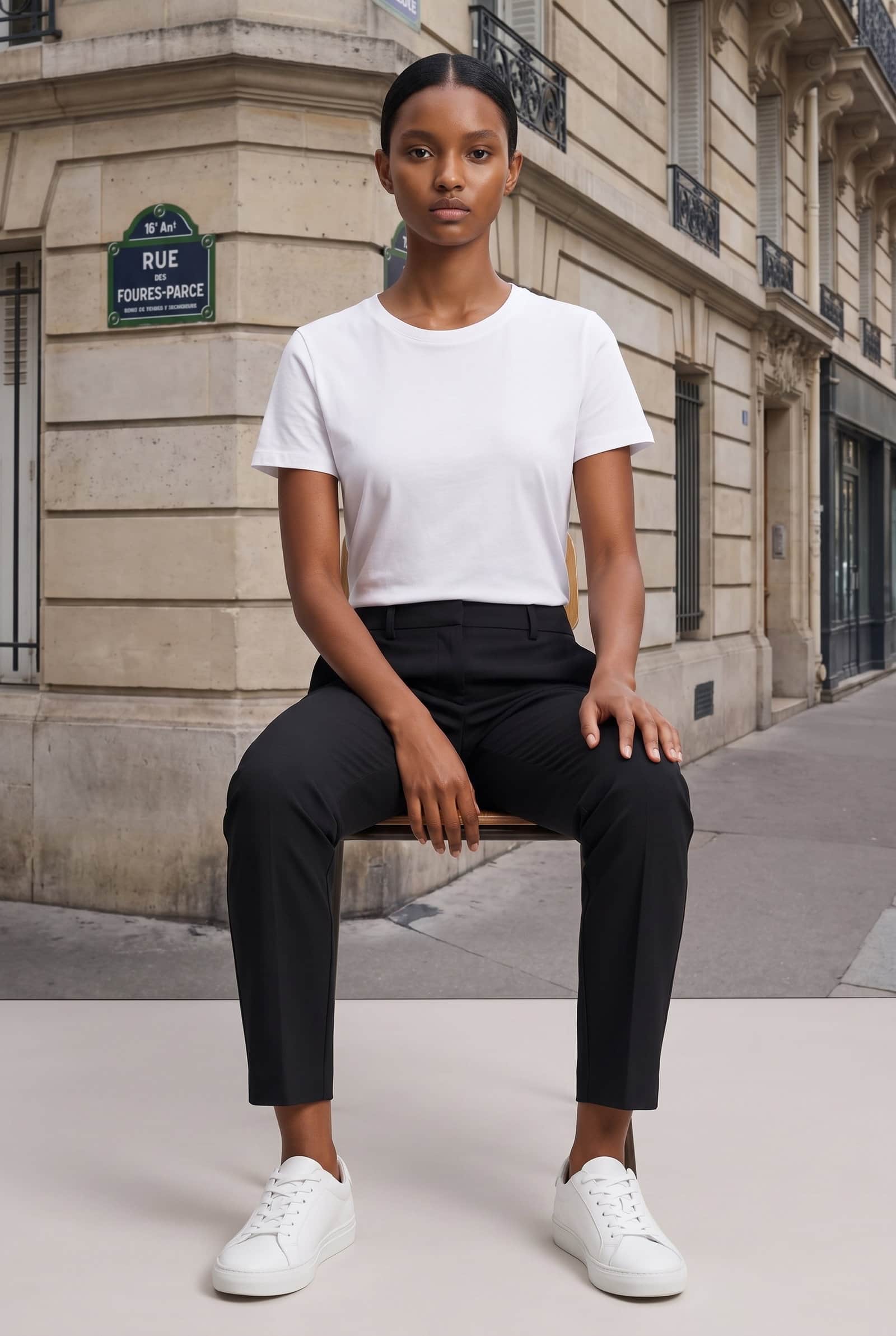 Black Slim-Fit Chino Trousers