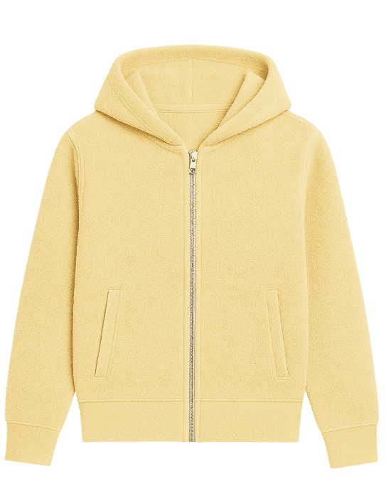 Towelling Zipped Hoodie