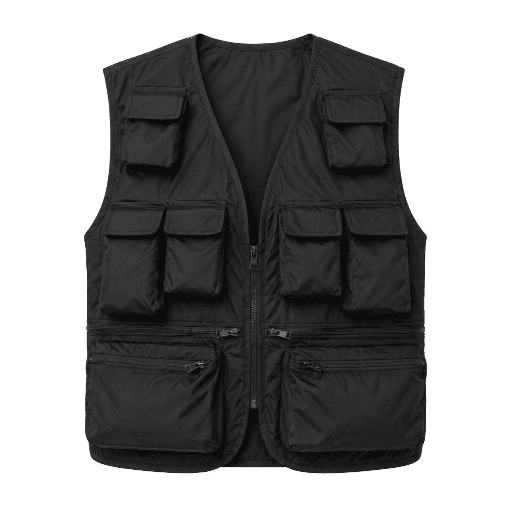 Black Multi-Pocket Utility Vest