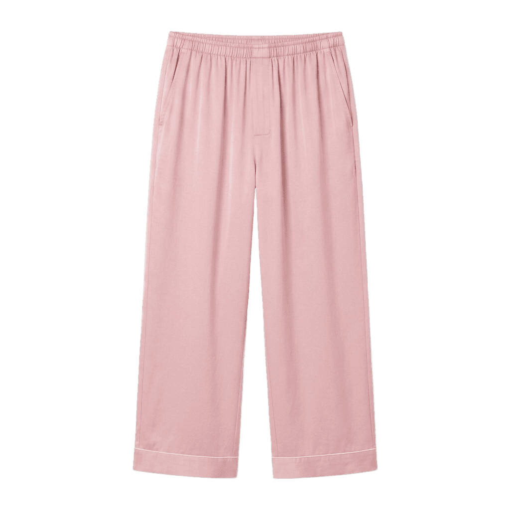 Sakura Pink Silk Wide-Leg Pants