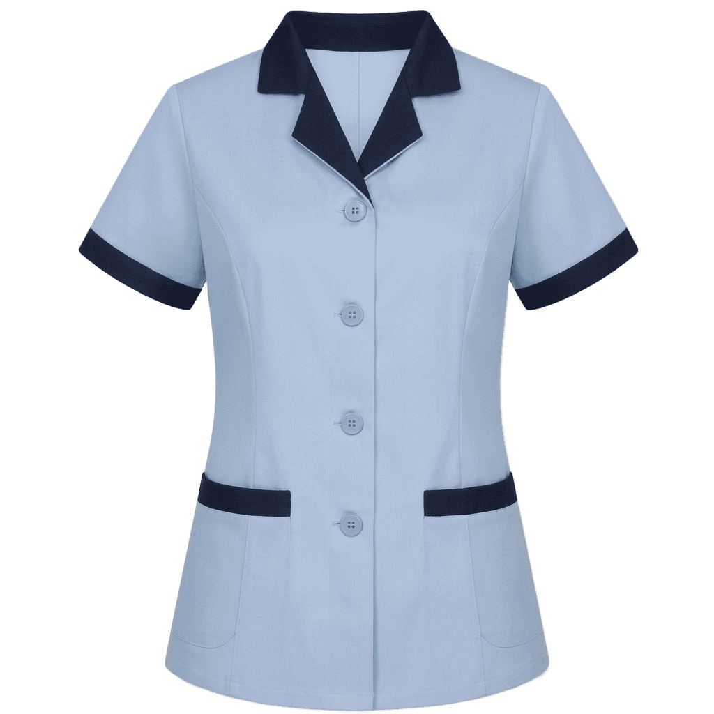 Sky Blue Short-Sleeve Nurse Tunic