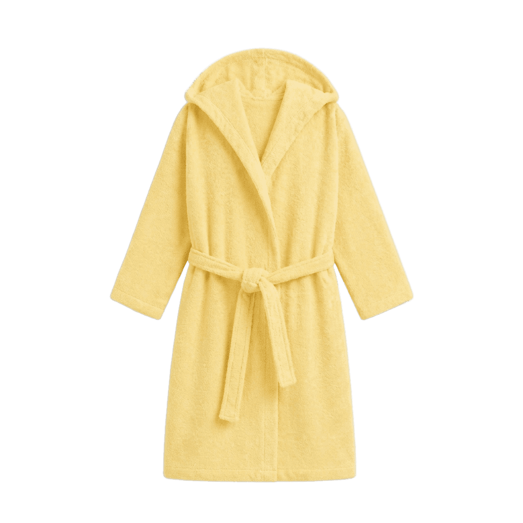 Yellow Towelling Belted Robe