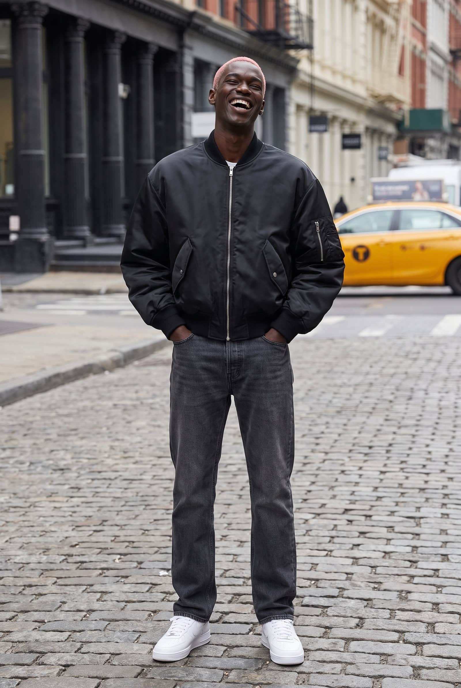 Black Satin Oversized Bomber Jacket