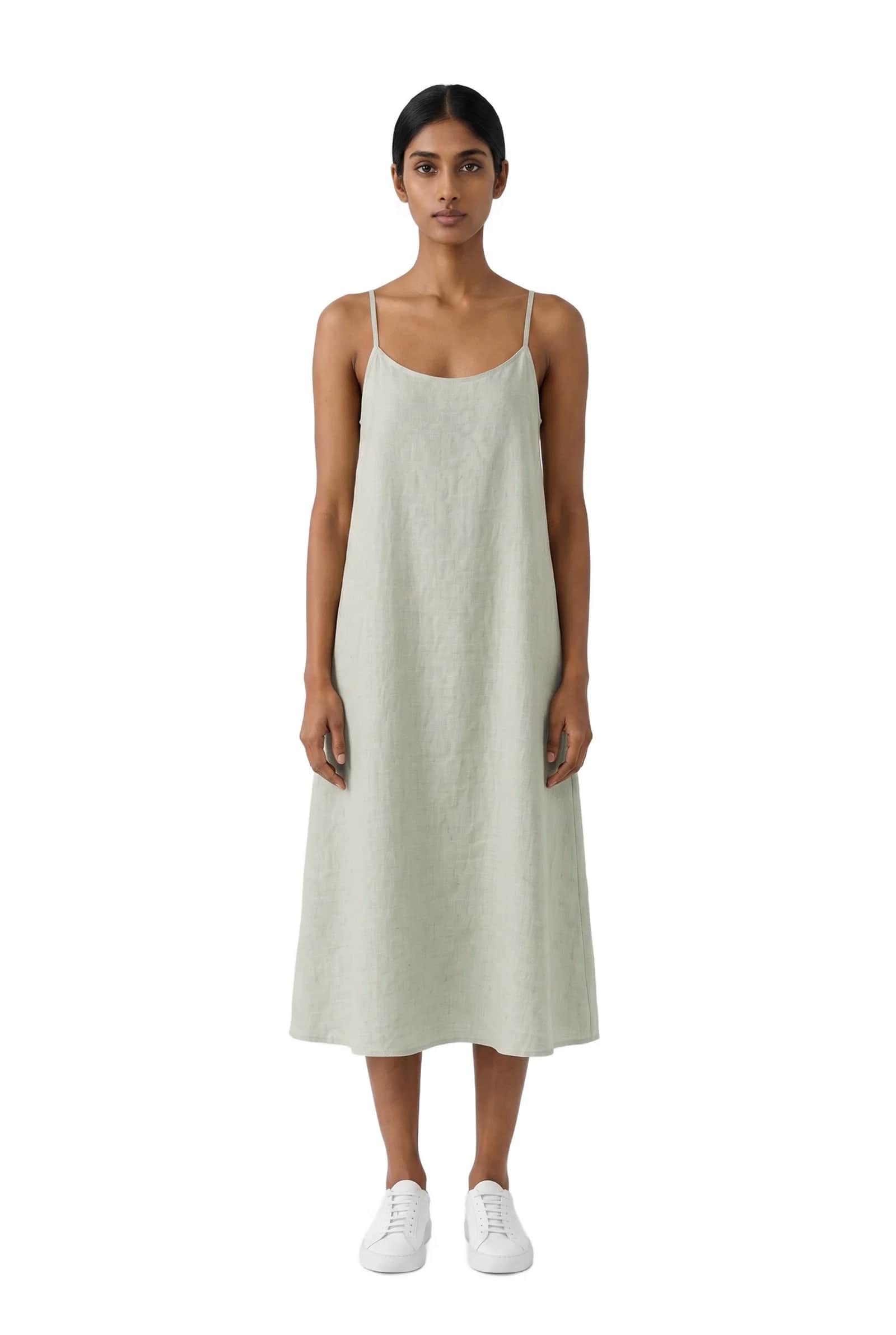 Light Green Linen Slip Dress