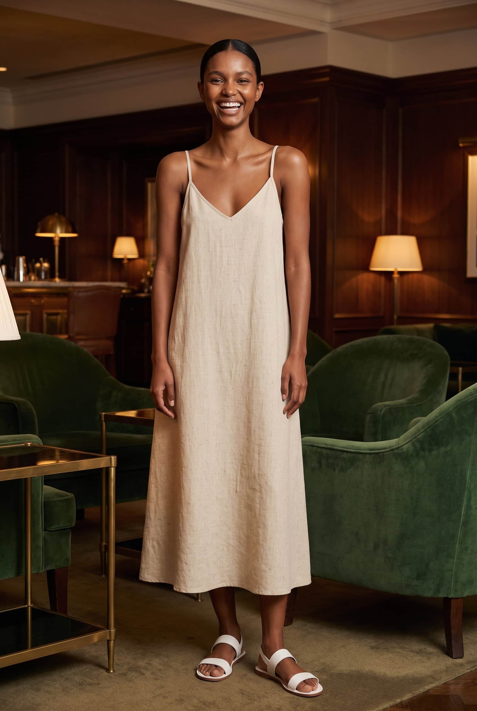 Classic Linen Slip Dress