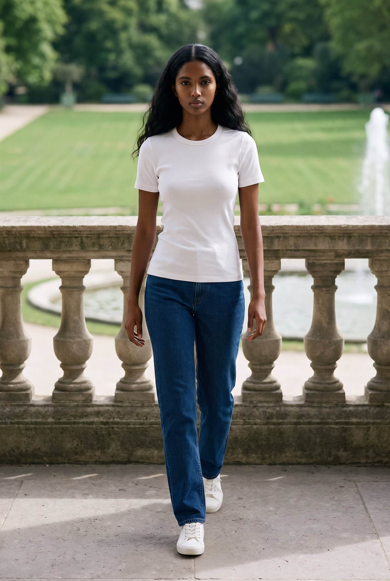 Fitted ribbed T-shirt