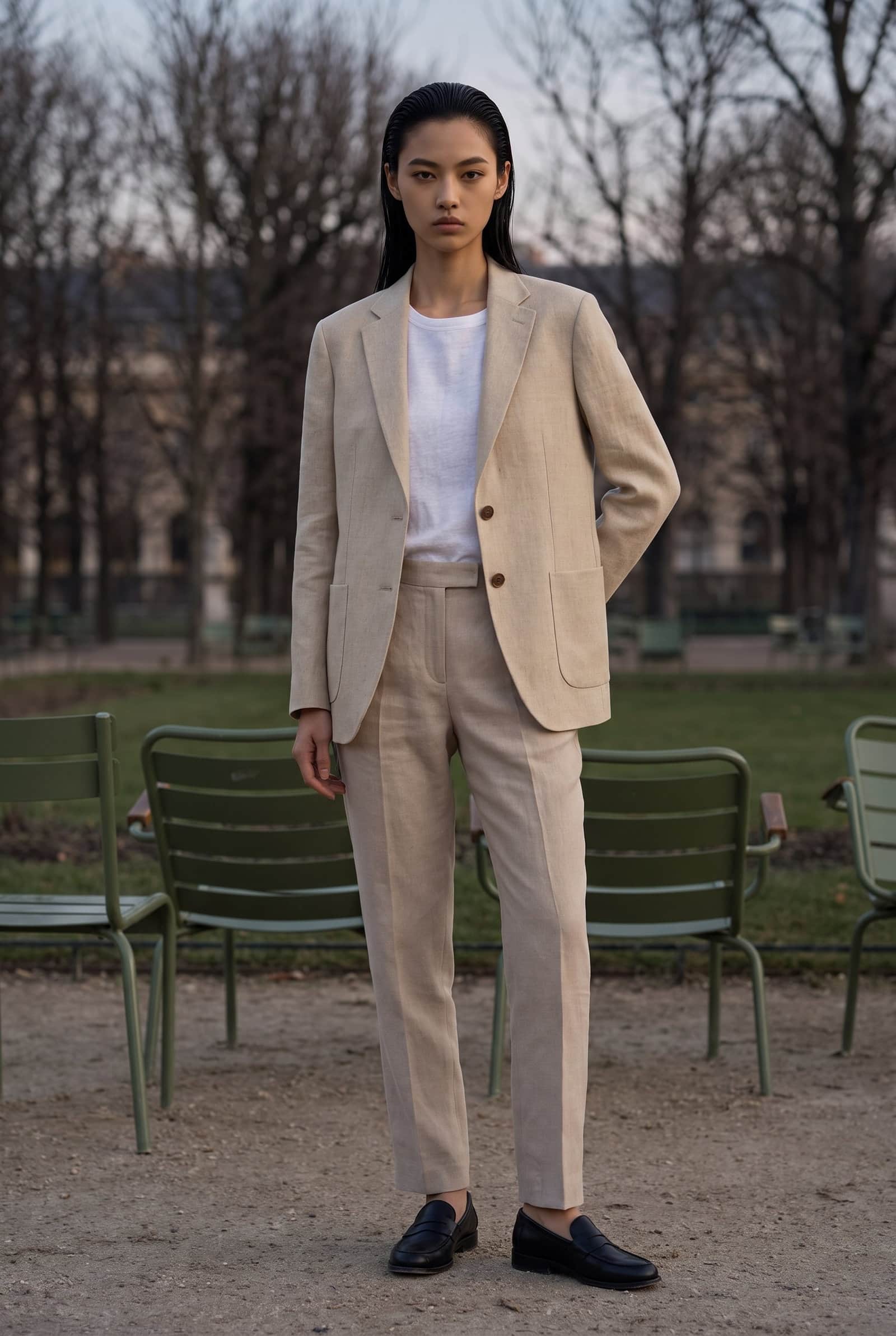 Sand Two-Button Unstructured Sport Coat