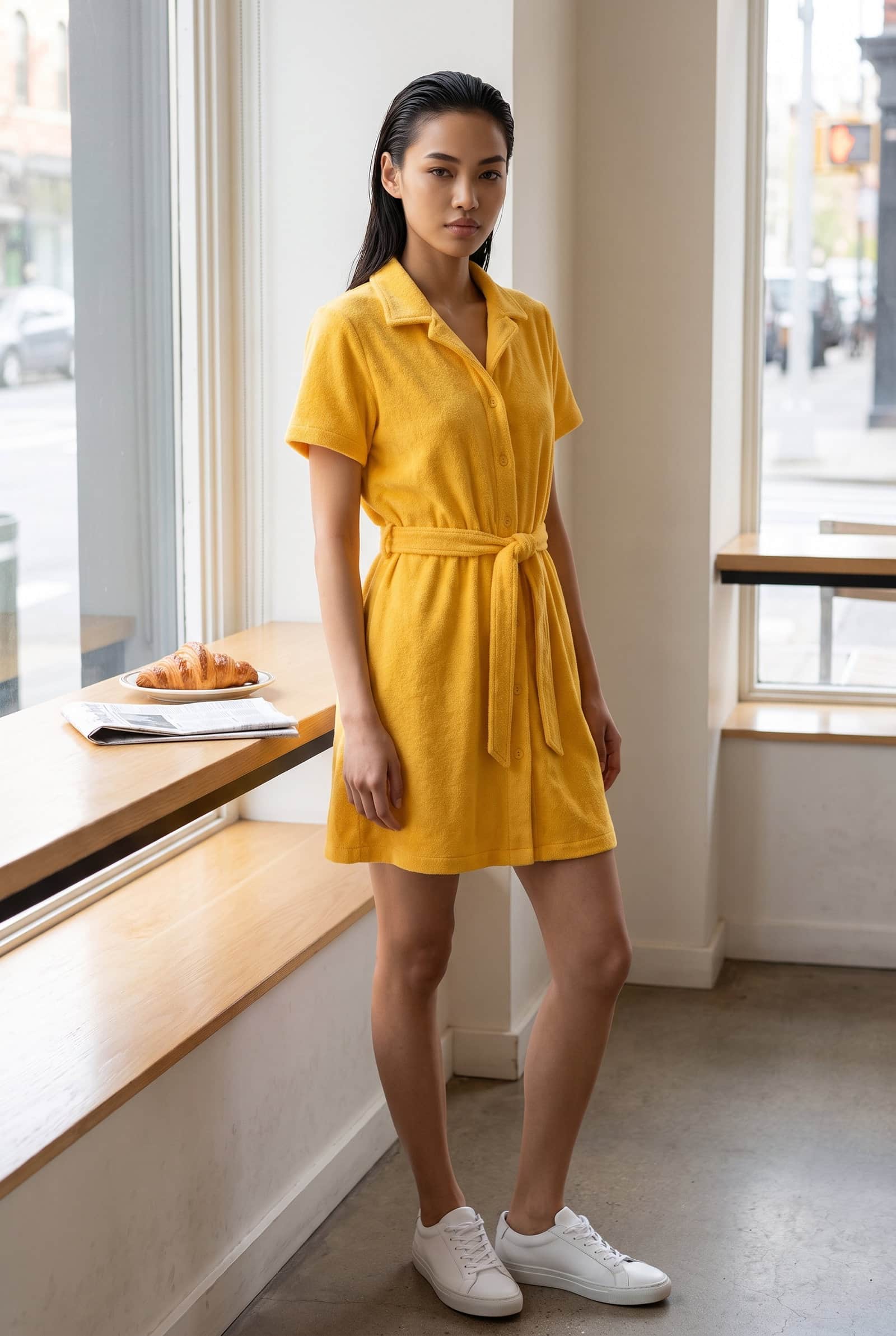Terry Cloth Shirt Dress