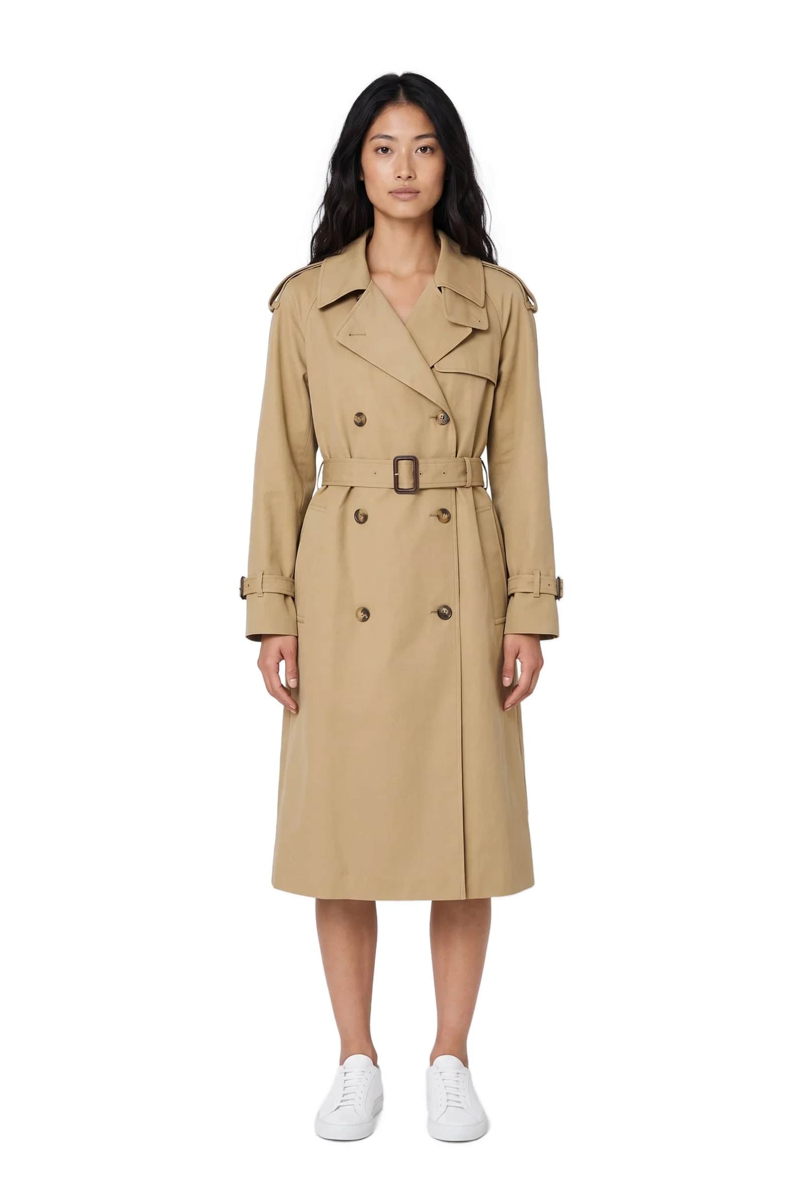 Honey Khaki Classic Trench Coat