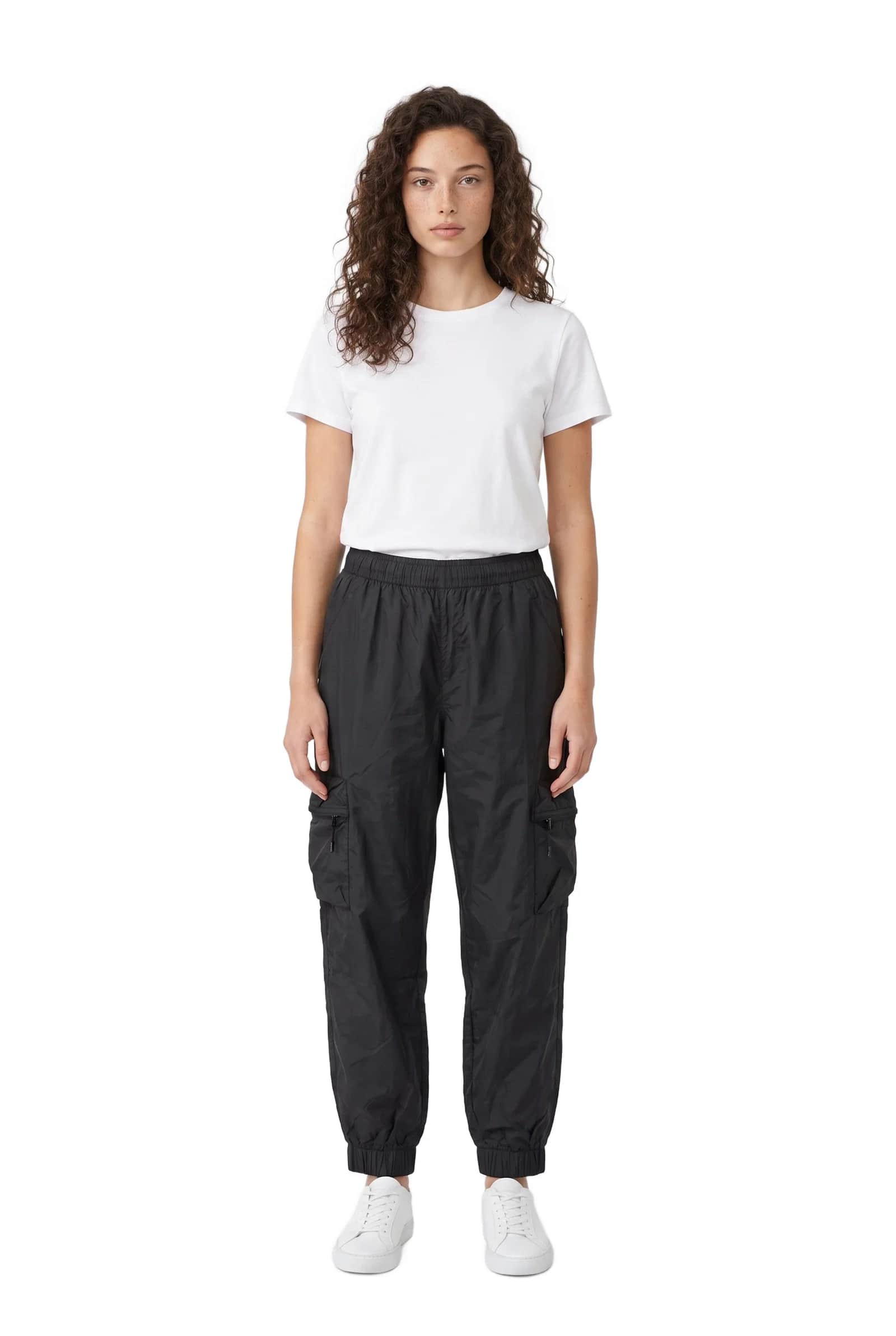 Black Nylon Cargo Pants
