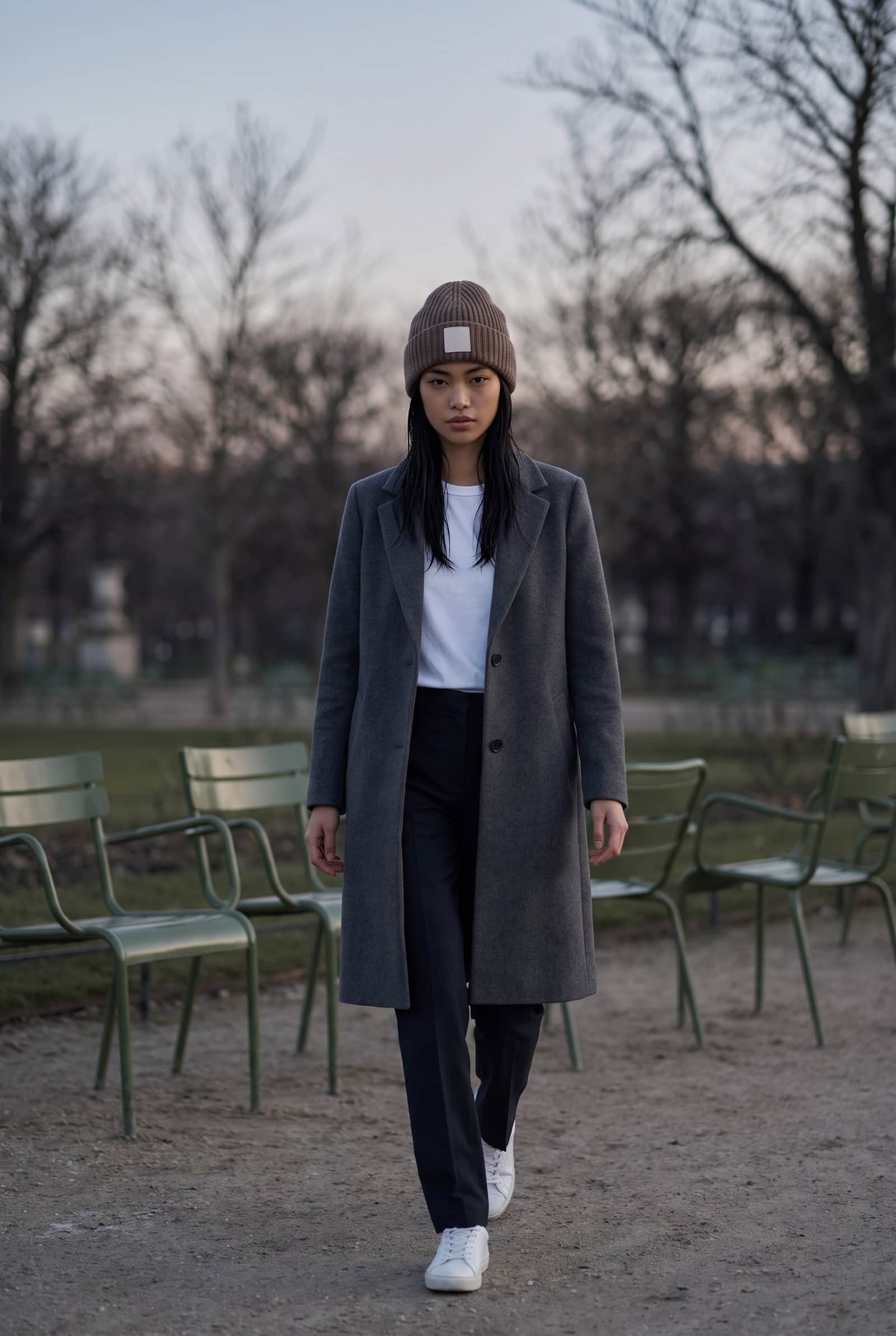 Ribbed beanie with patch