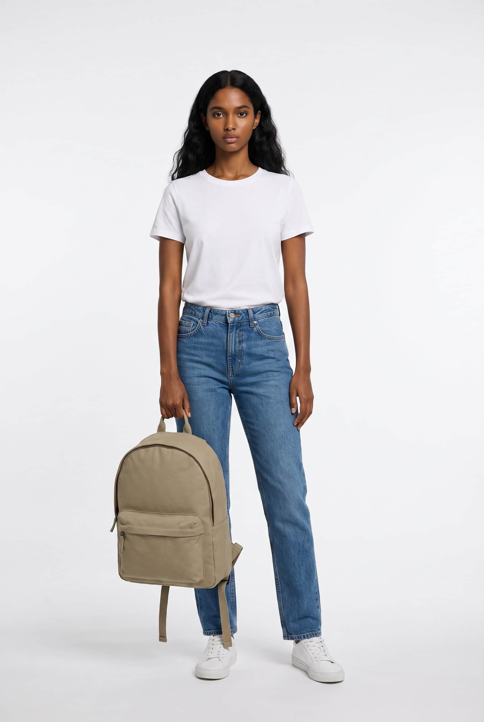 Khaki Canvas Backpack