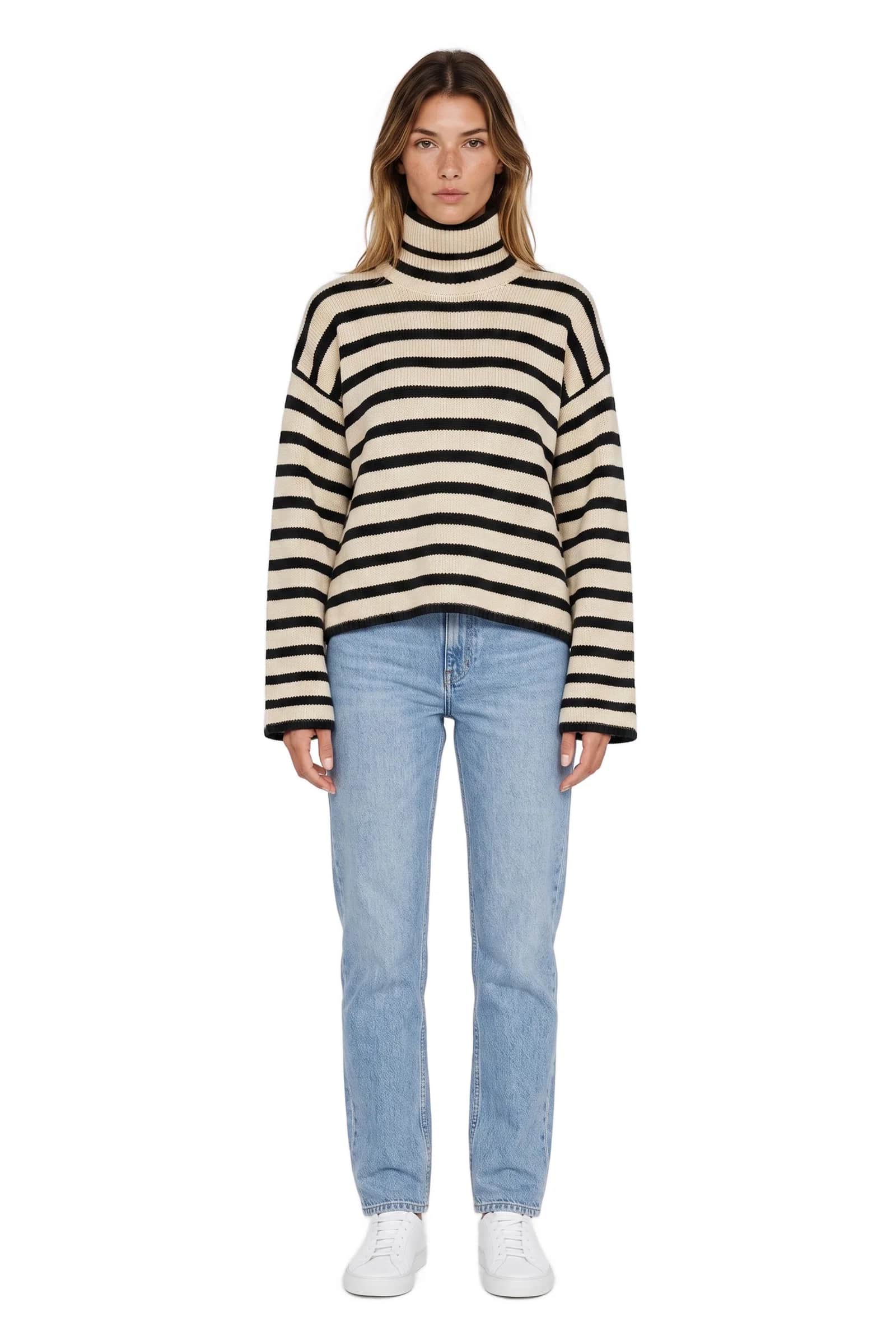 Striped Turtleneck Sweater