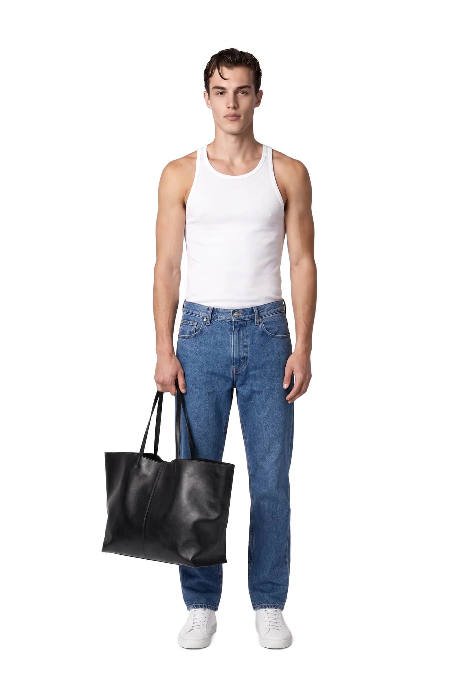 Oversized Leather East-West Tote