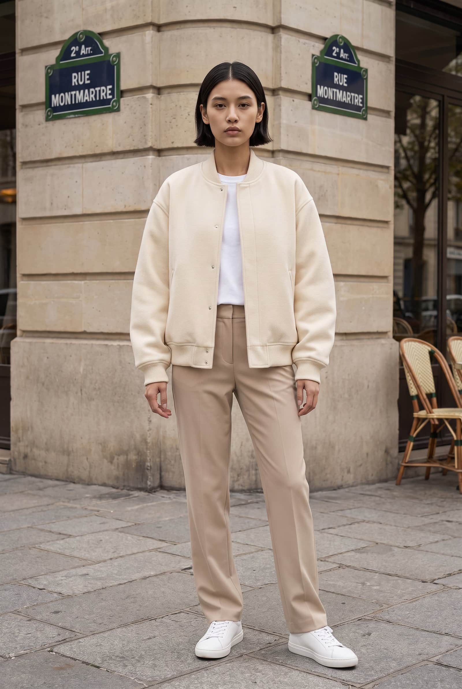 Cloud Neutral Varsity Jacket