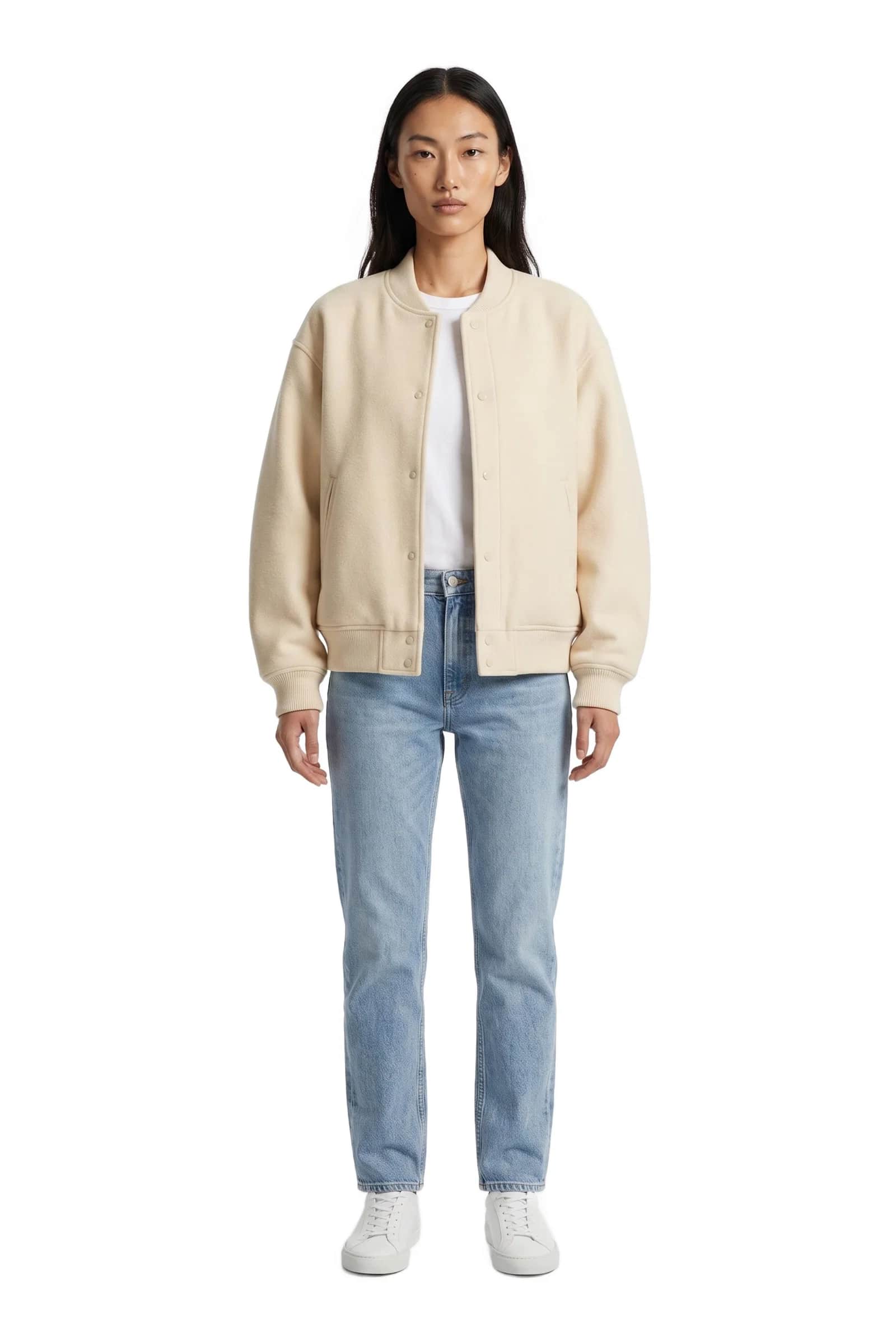 Cloud Neutral Varsity Jacket
