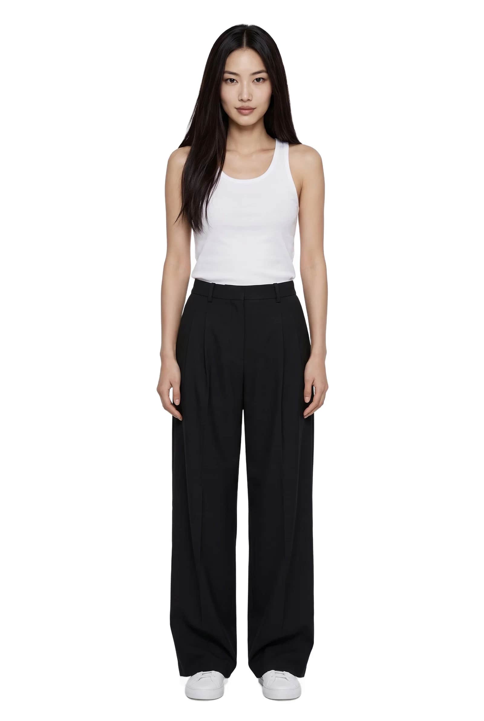 Women pleated wide leg pant