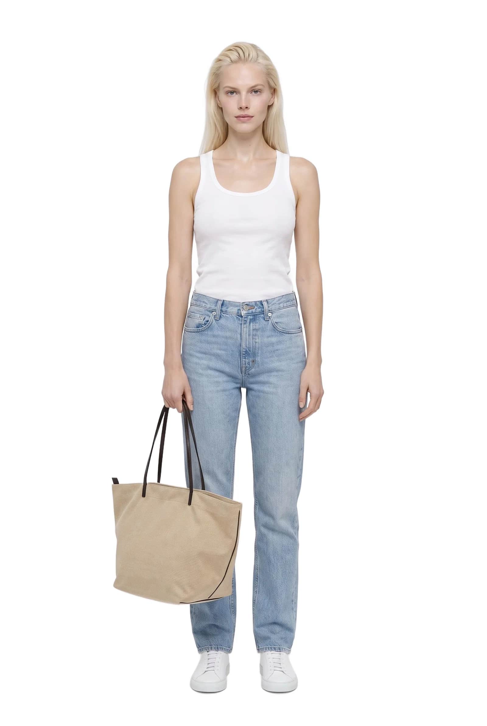 Canvas Half Moon Tote Bag