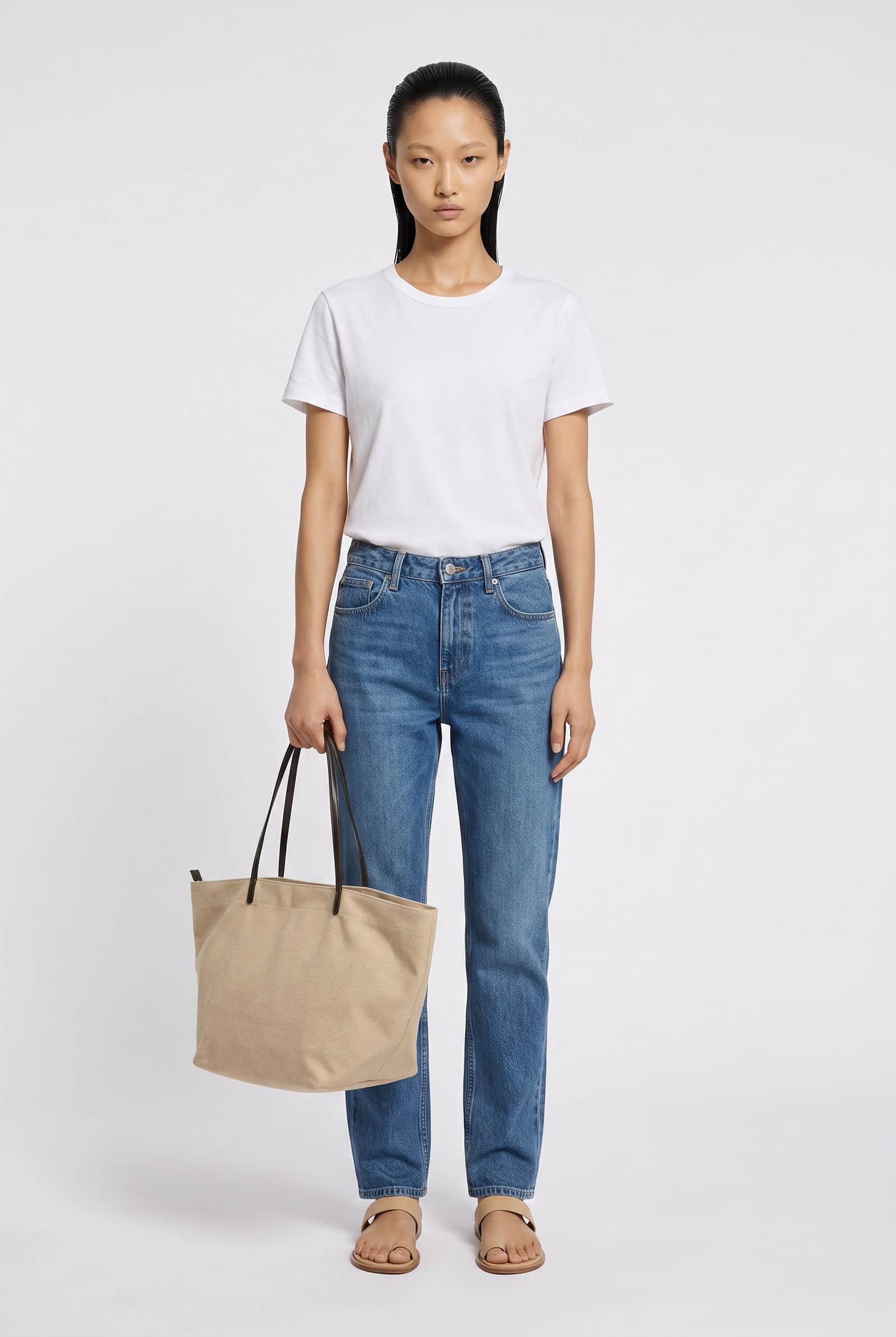 Canvas Half Moon Tote Bag
