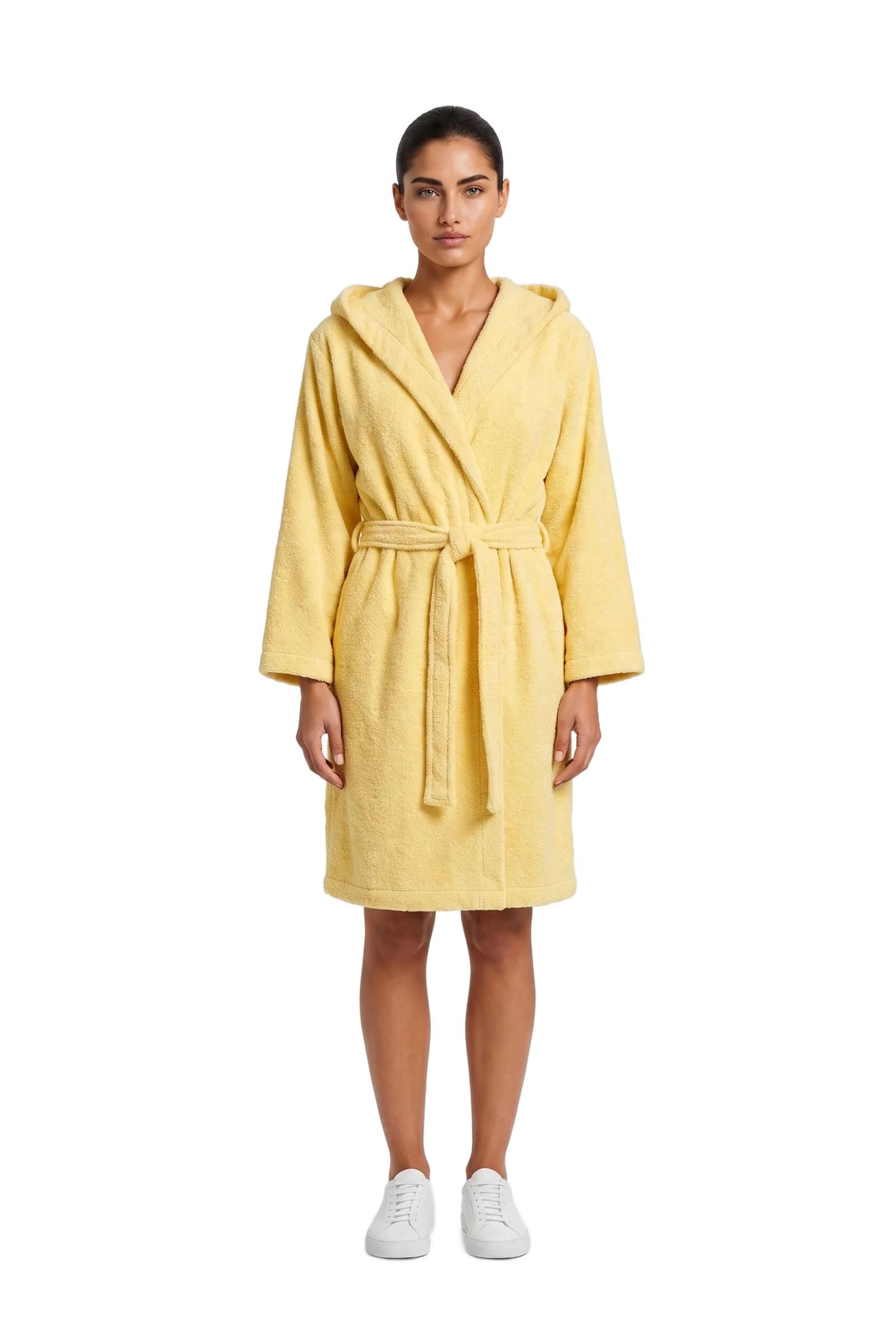 Yellow Towelling Belted Robe
