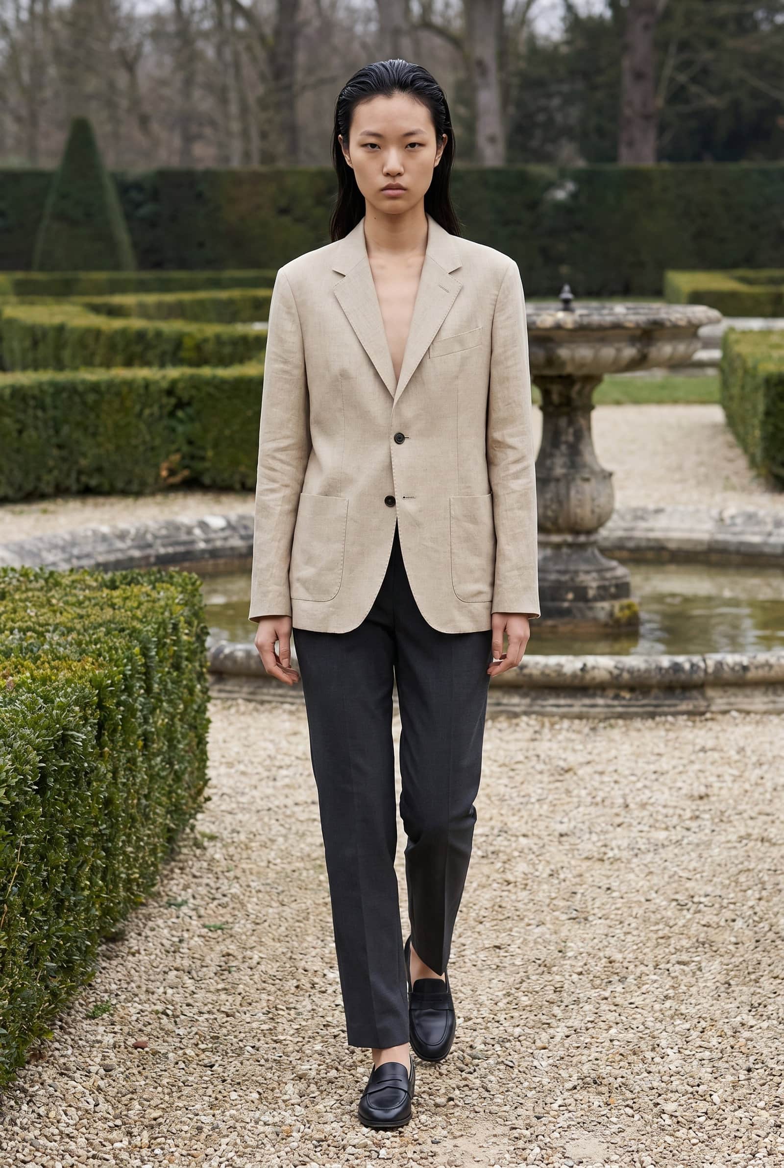 Beige Two-Button Blazer