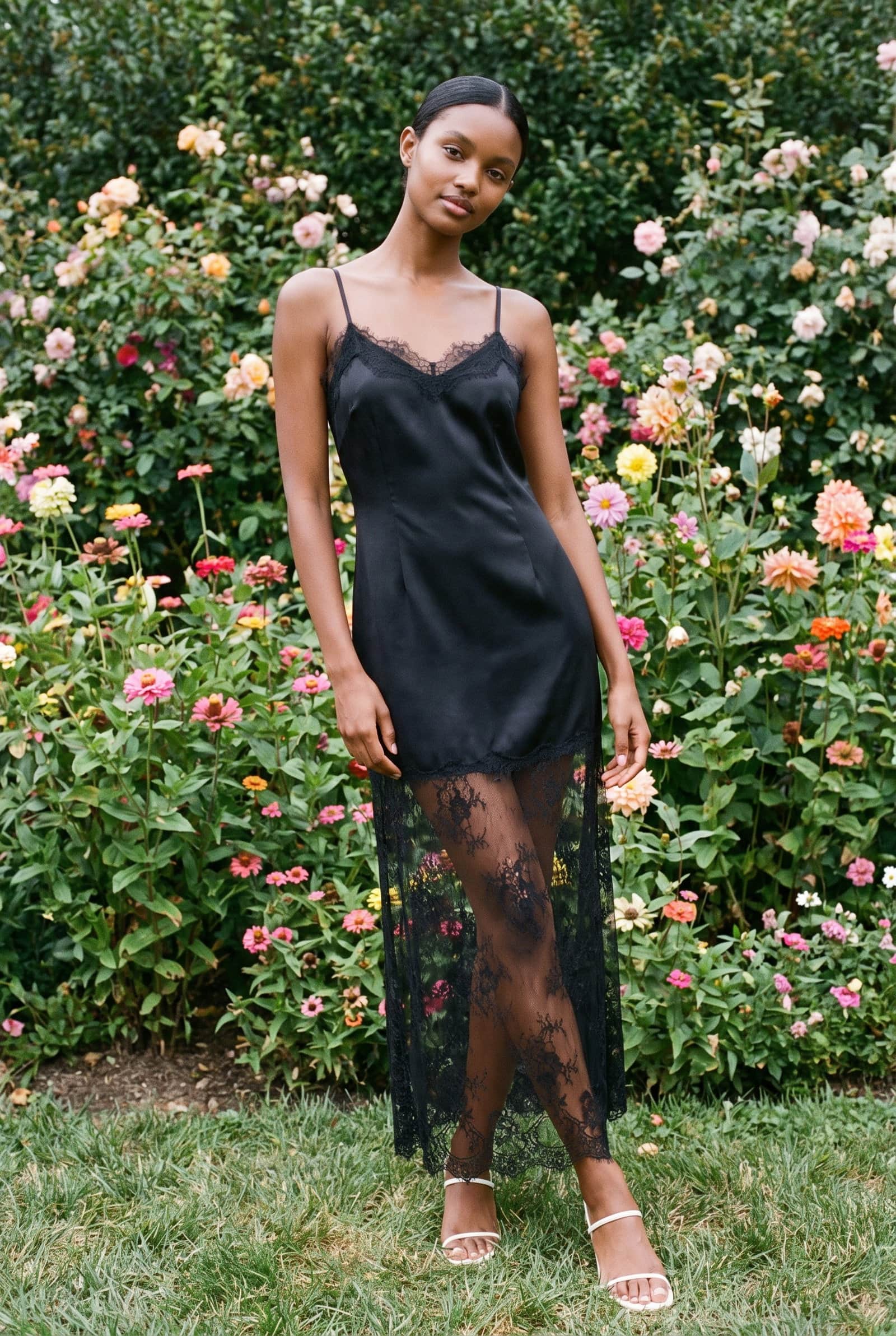 Black Lace Slip Dress