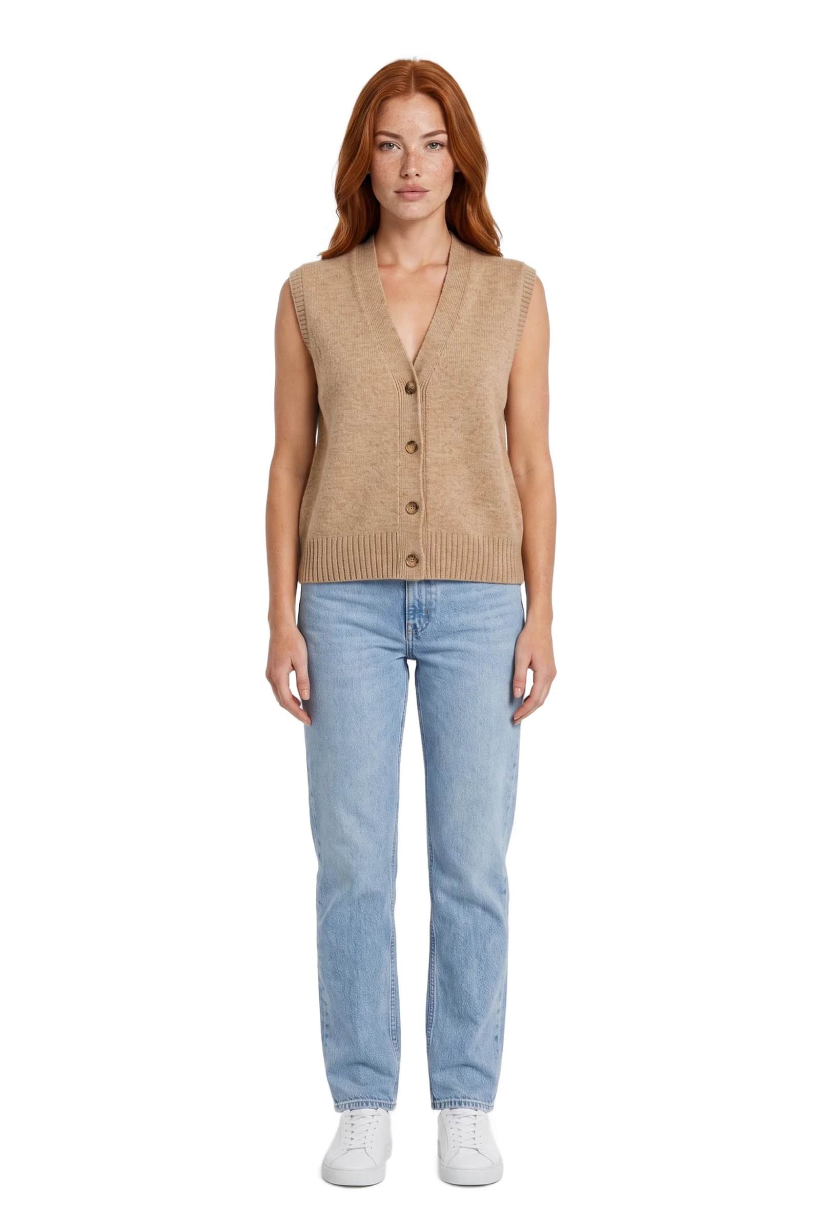 Beige Knit Vest