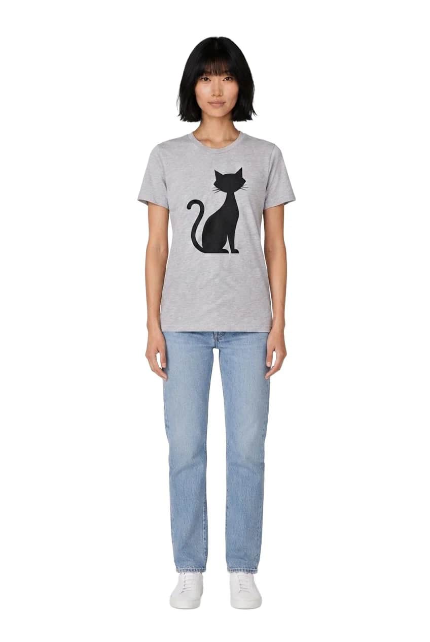 Cat Silhouette Graphic T-Shirt