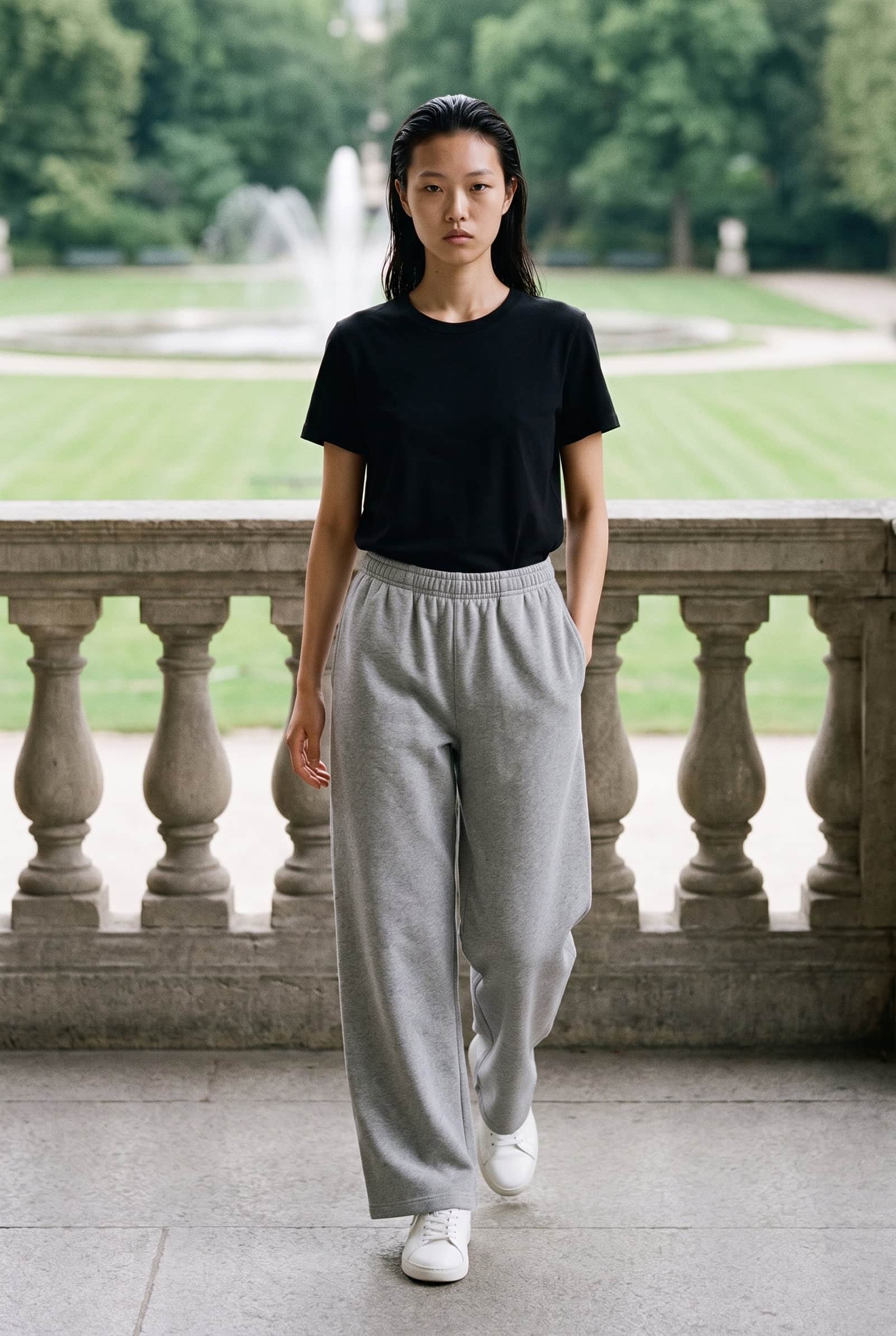 Grey Wide Leg Sweatpants