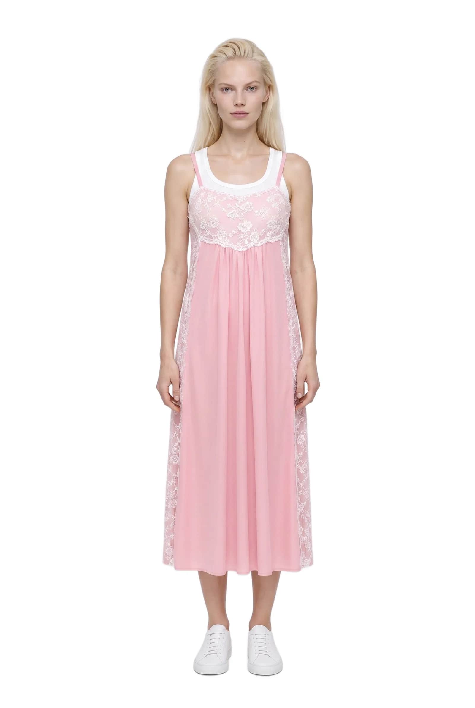 Pink Lace Slip Dress