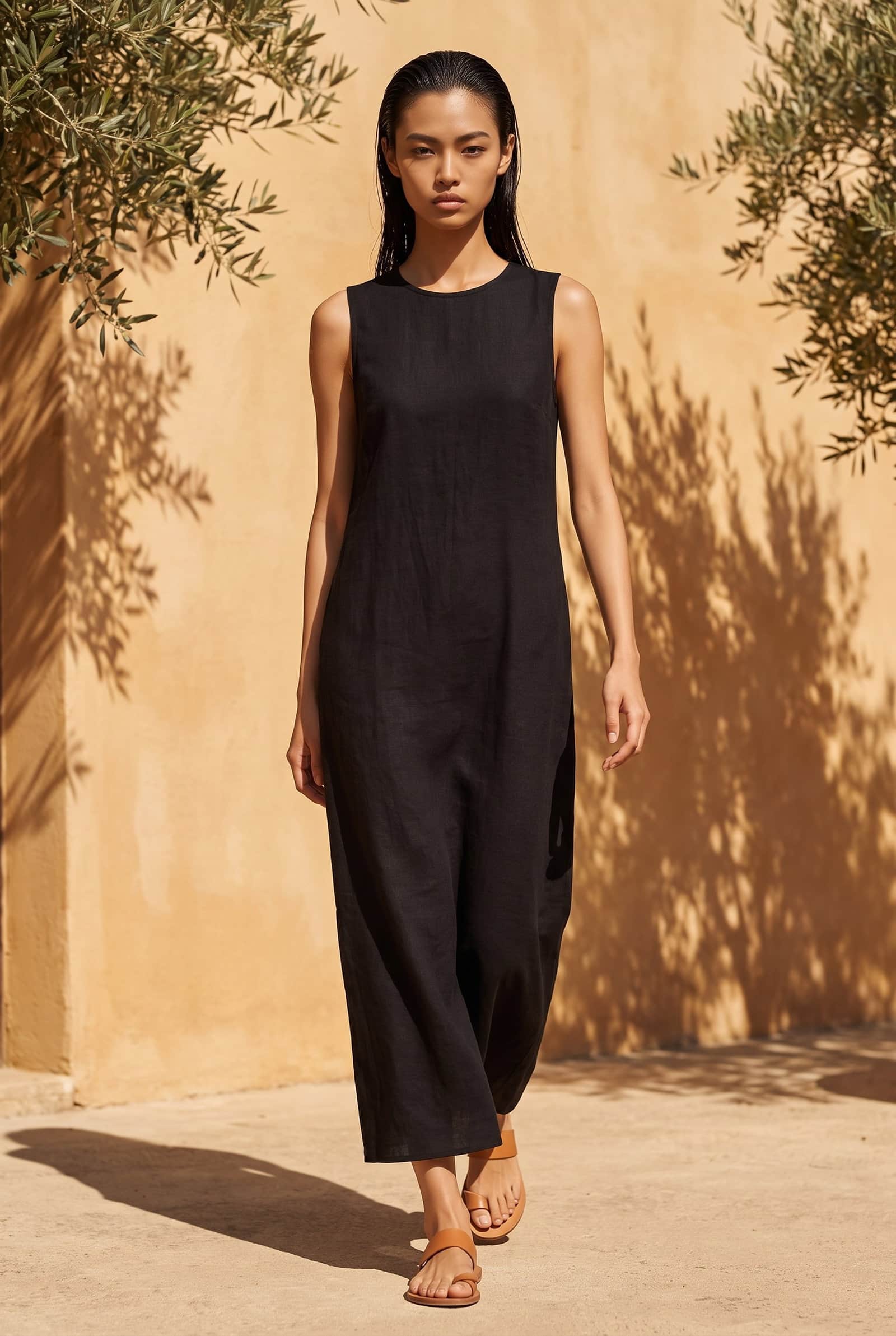 Black Sleeveless Maxi Dress