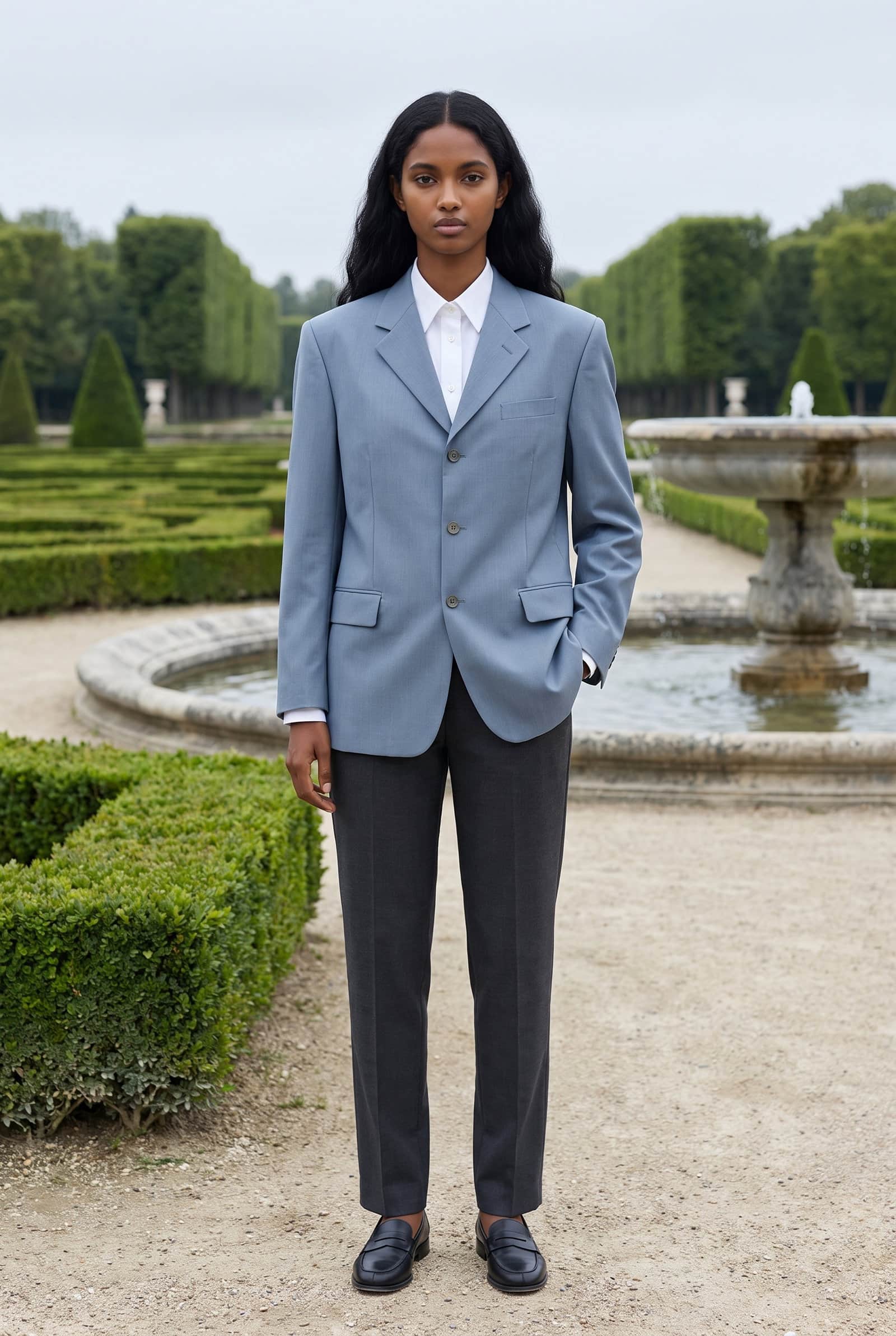 Oversized Gray Suit Jacket