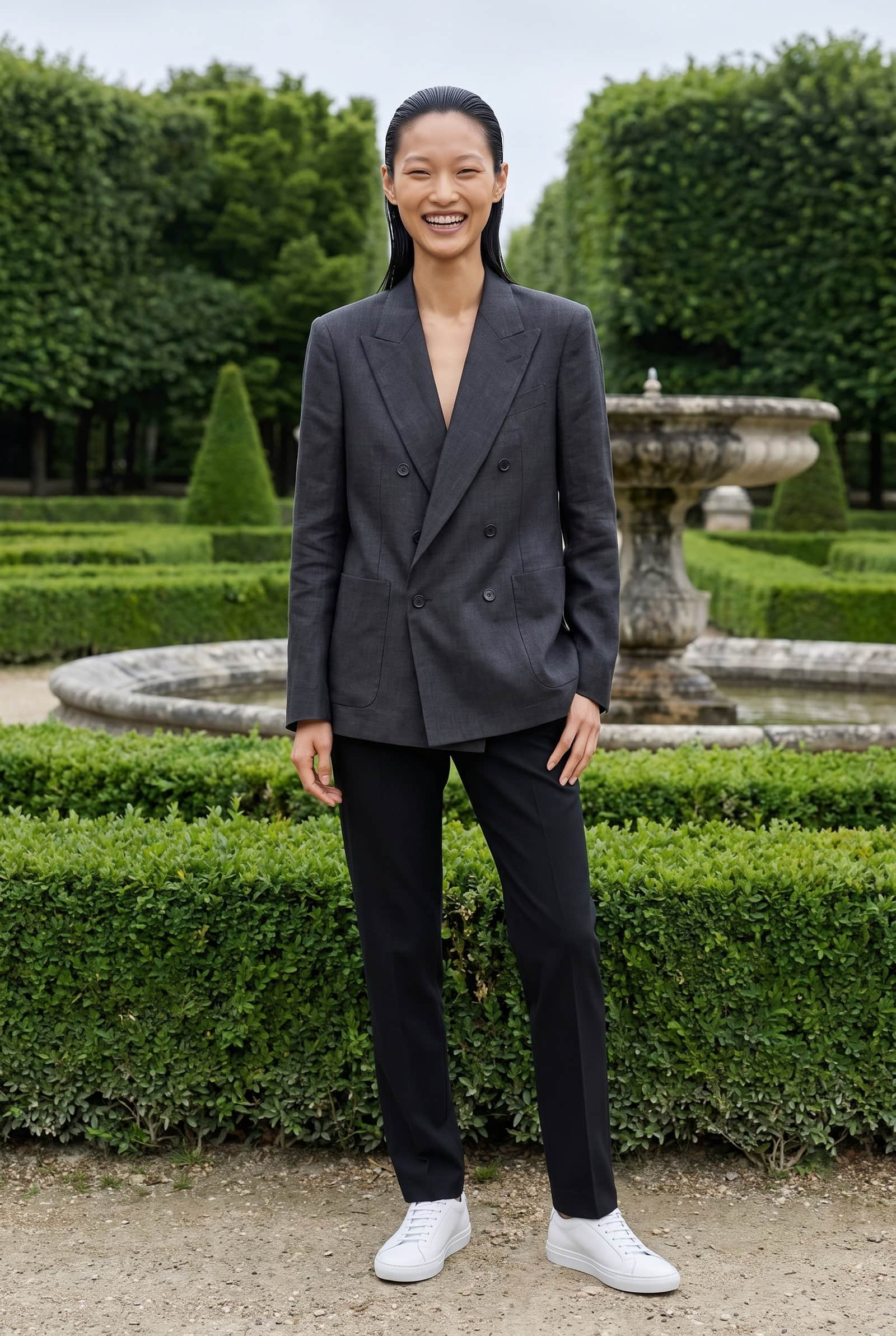 Black Single-Breasted Linen Blazer