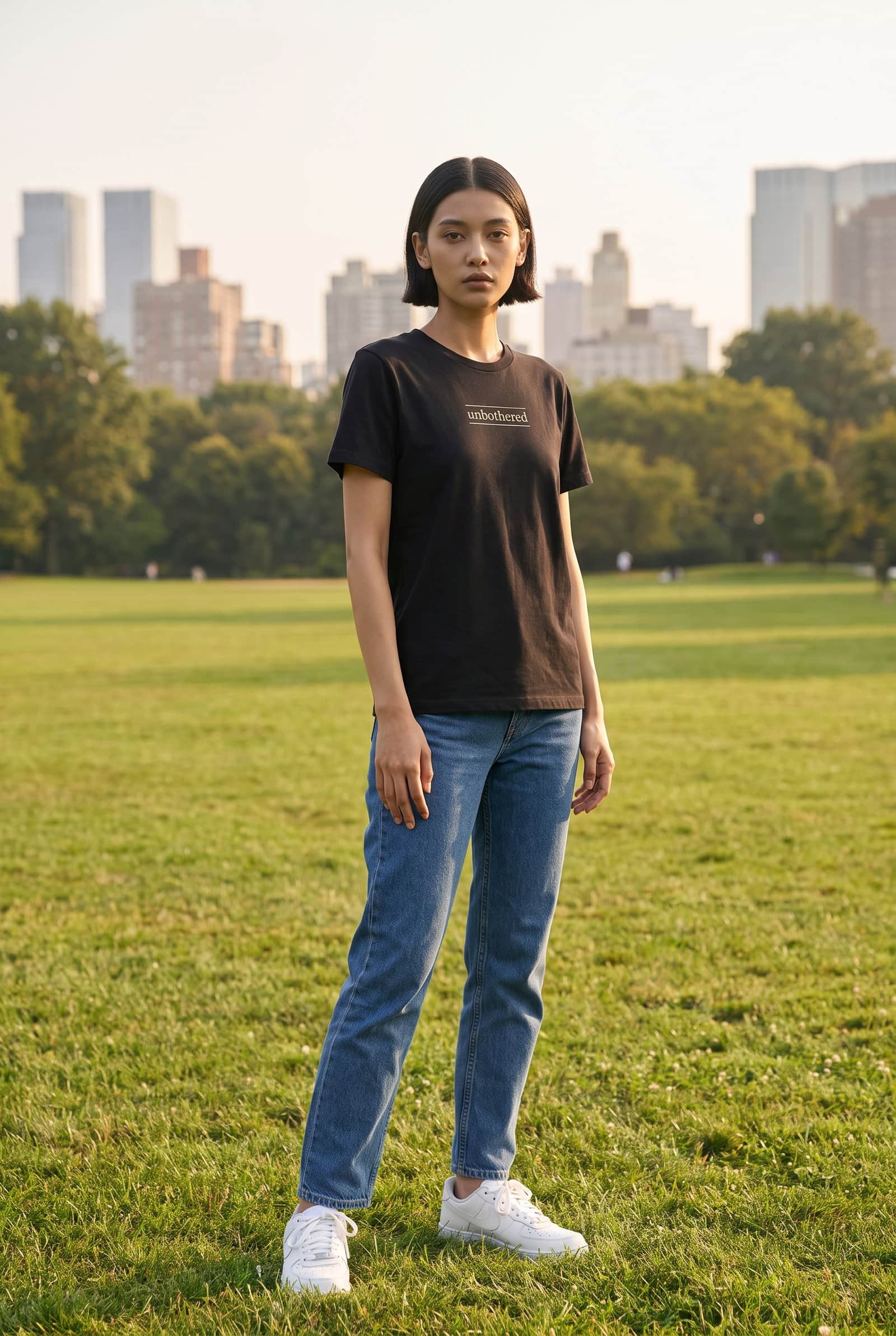 Unbothered Black Tee