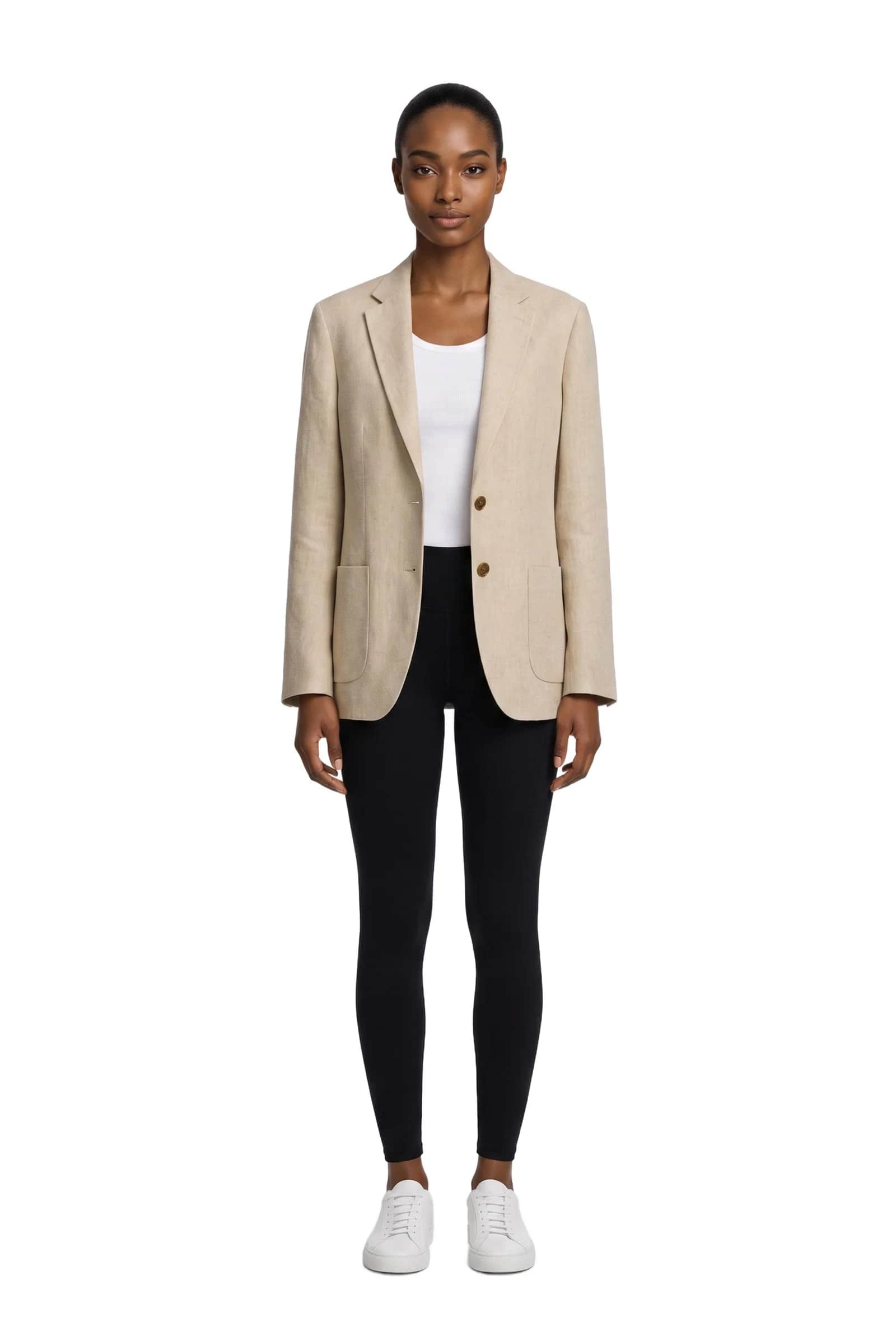 Sand Two-Button Unstructured Sport Coat