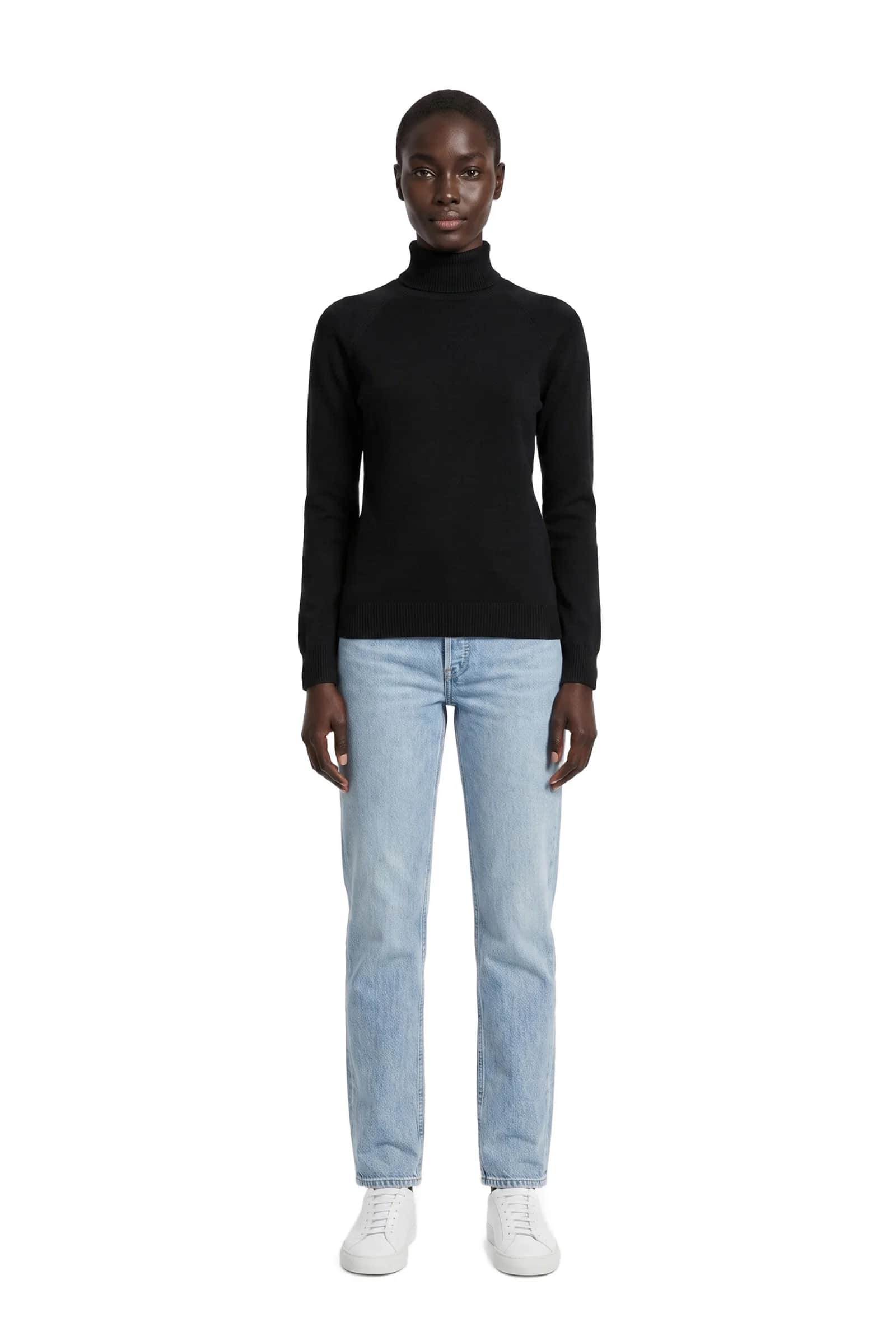 Black Slim-Fit Fine-Knit Turtleneck
