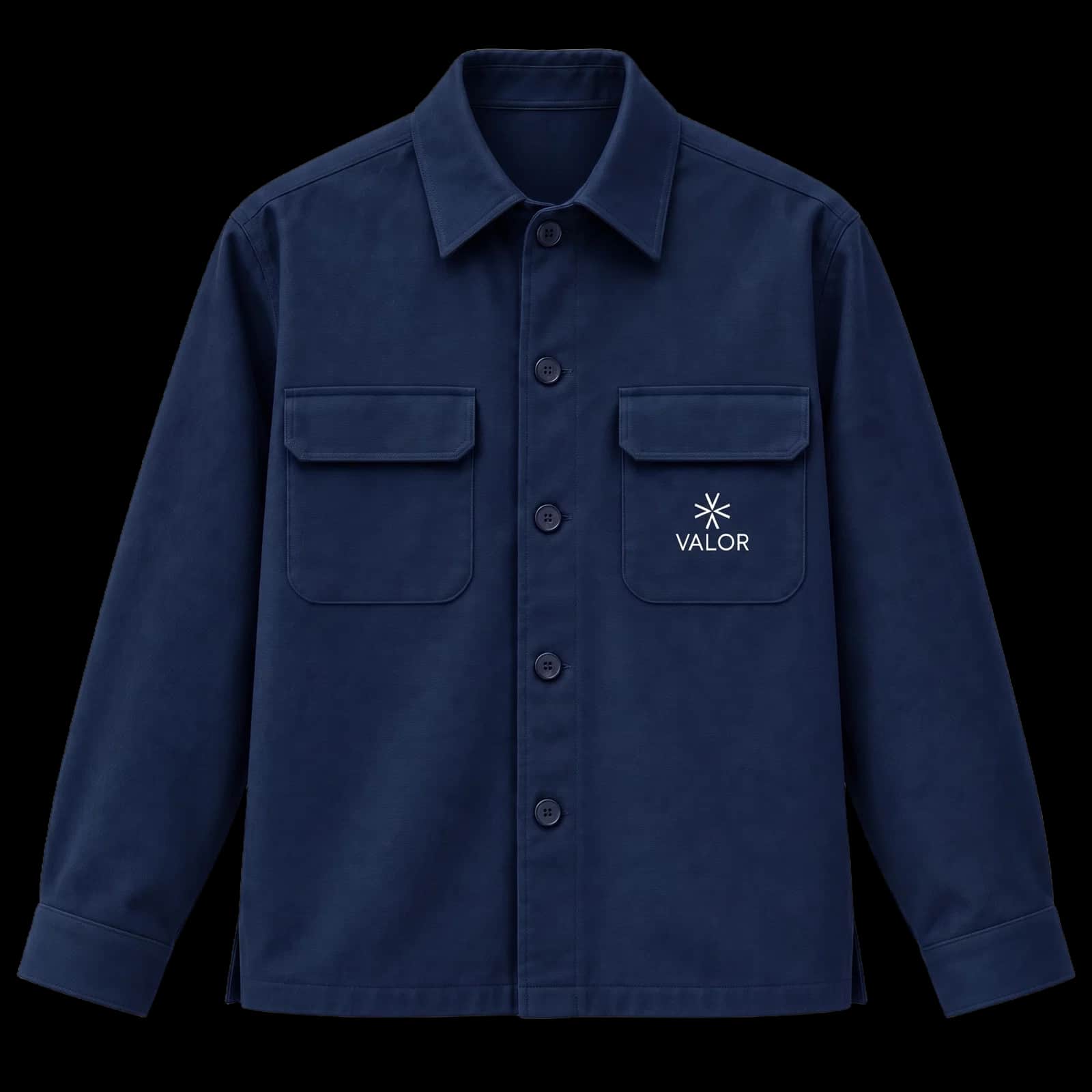 Navy Cotton Twill Shacket
