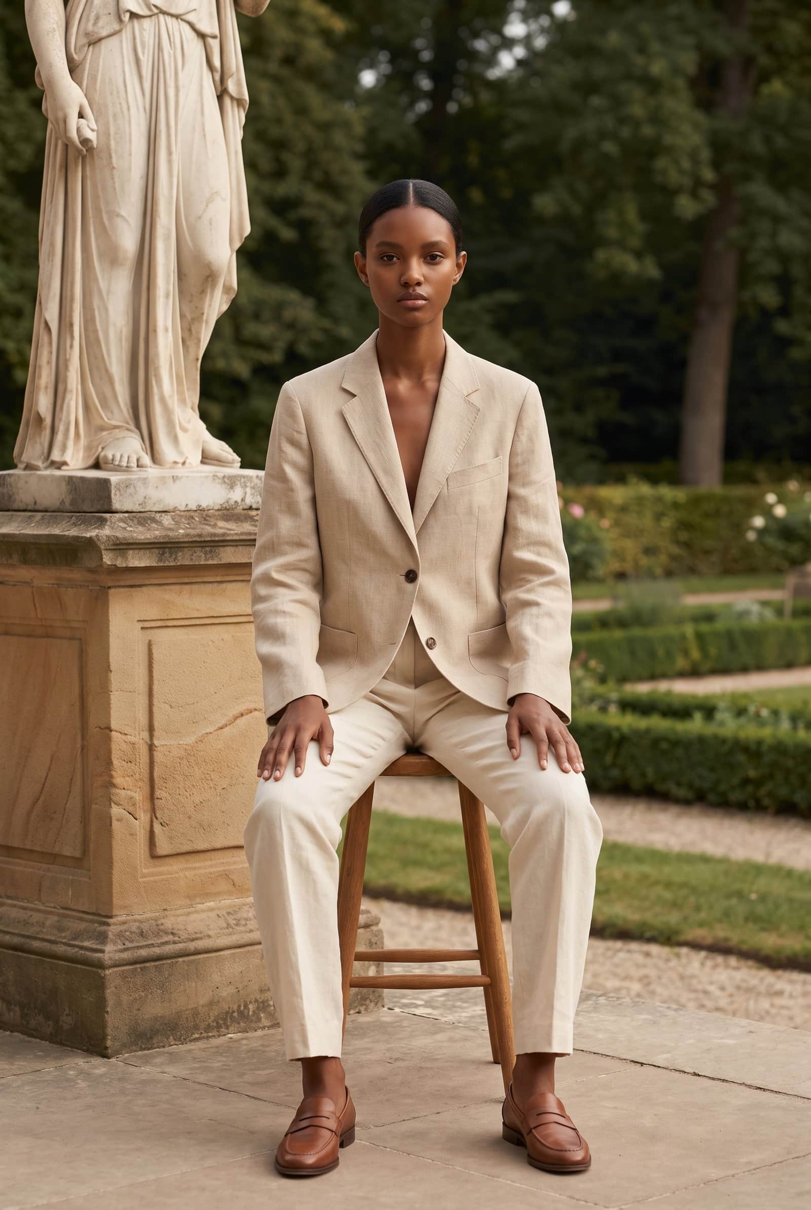 Beige Linen Blazer