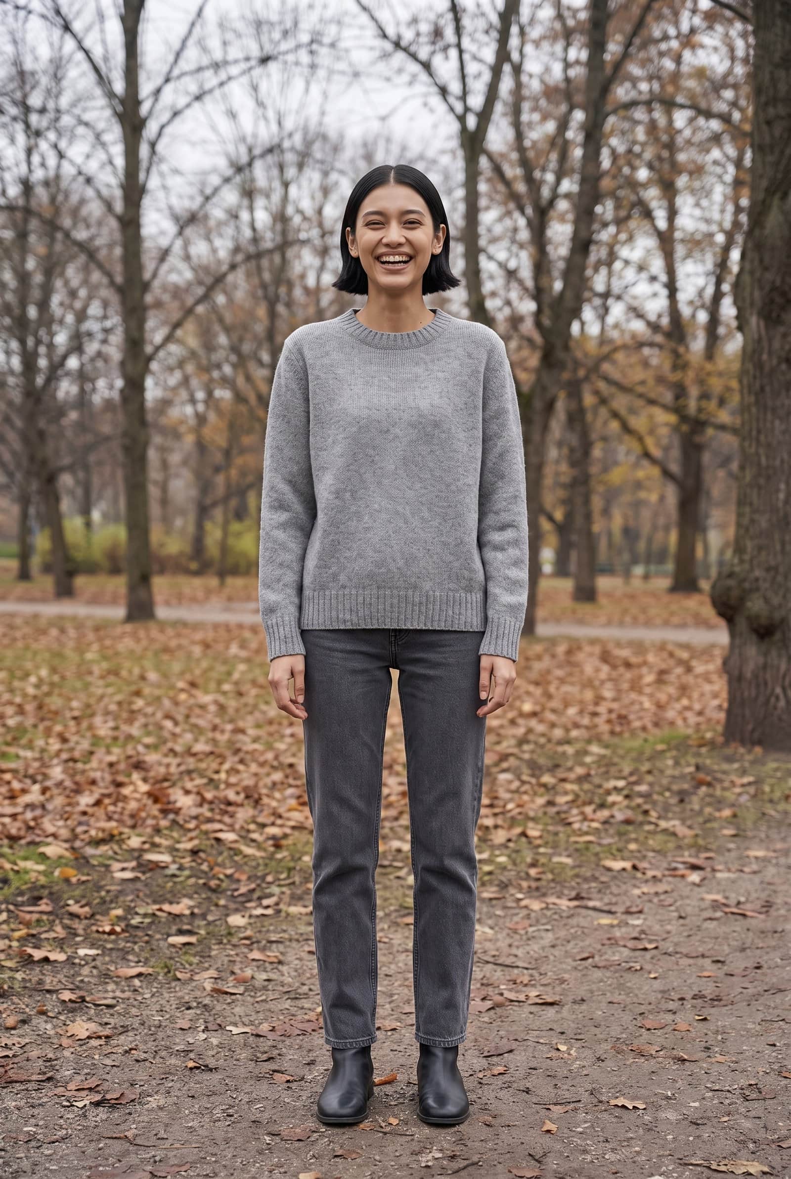 Grey Wool-Cashmere Sweate