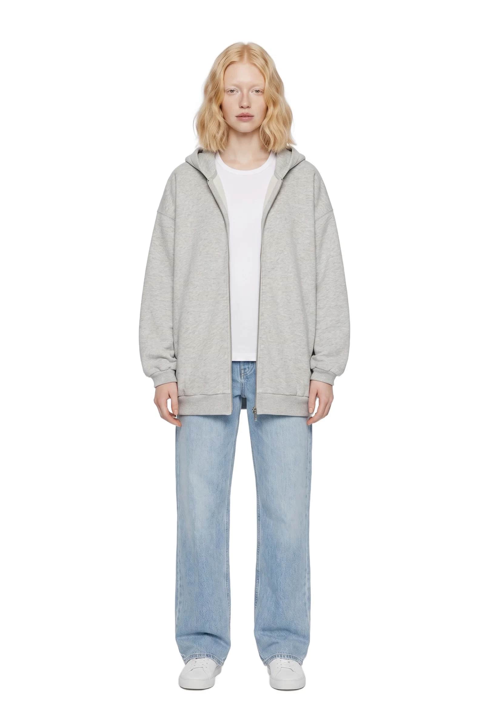 Silver Zip Hoodie