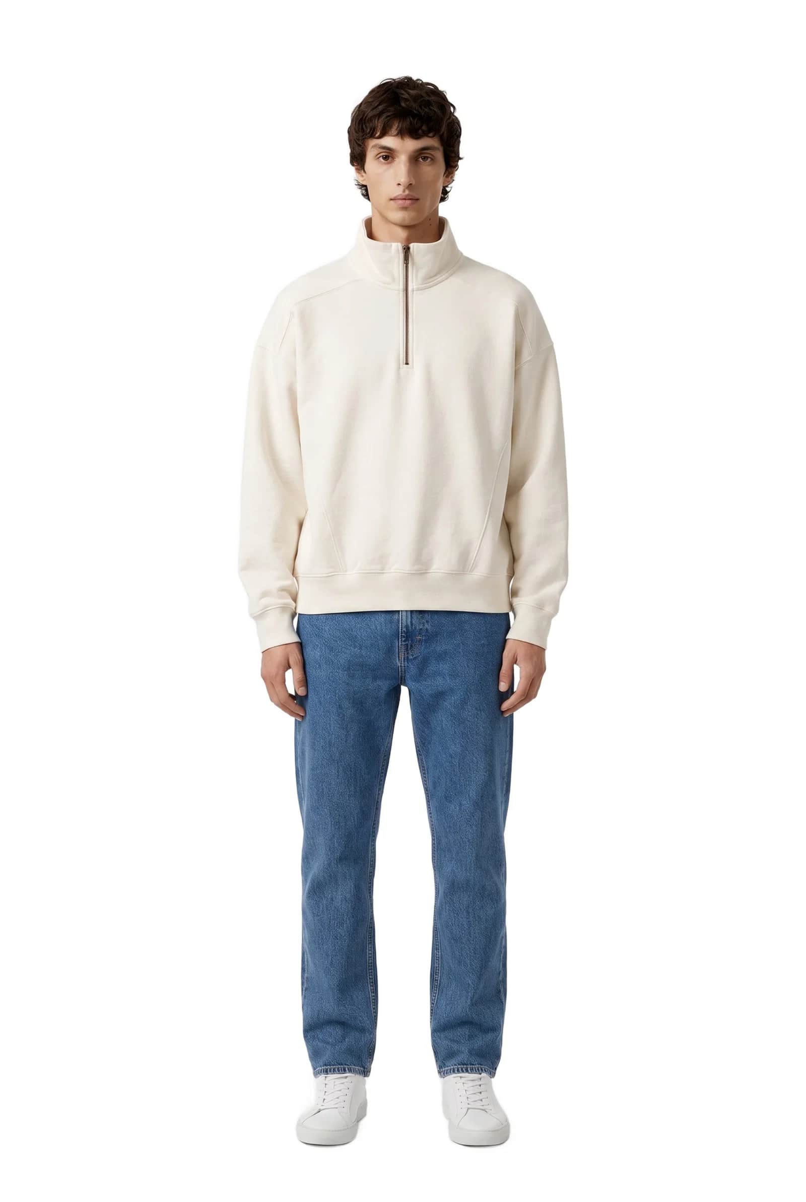 Oversized half-zip sweatshirt