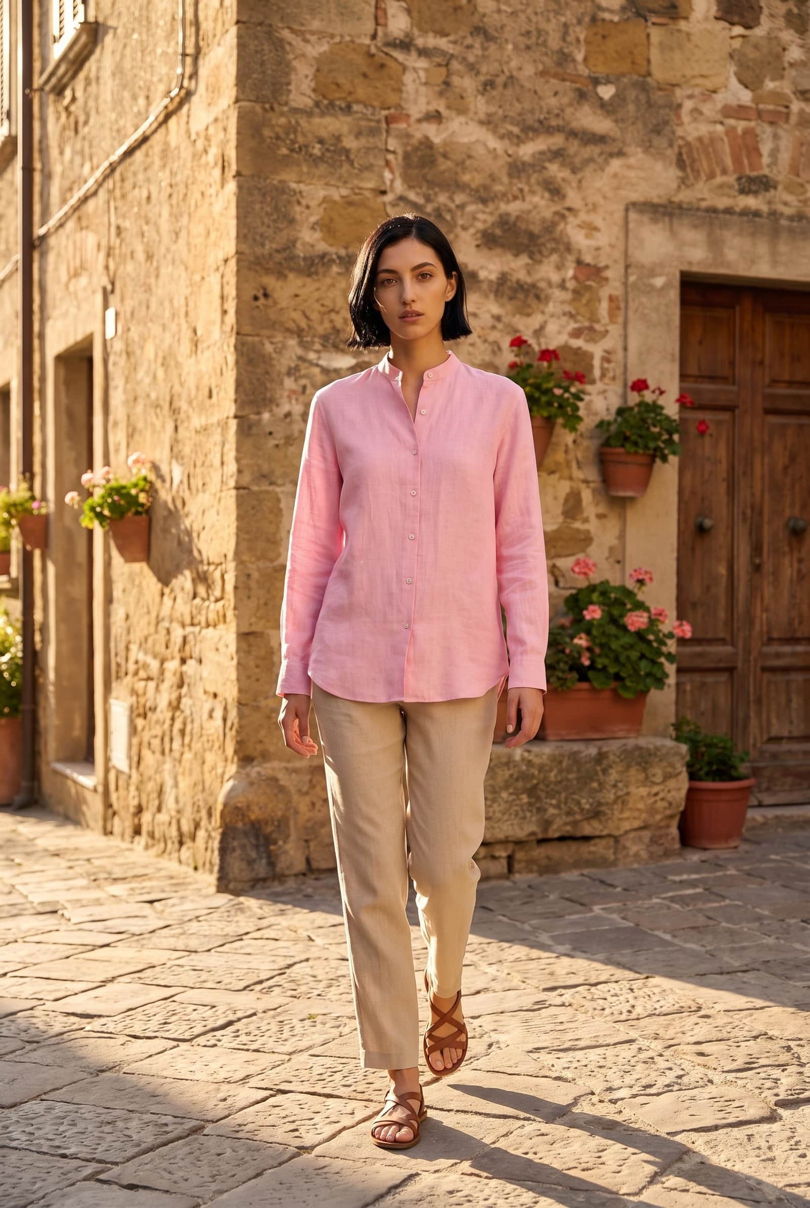 Sakura Pink Linen Shirt